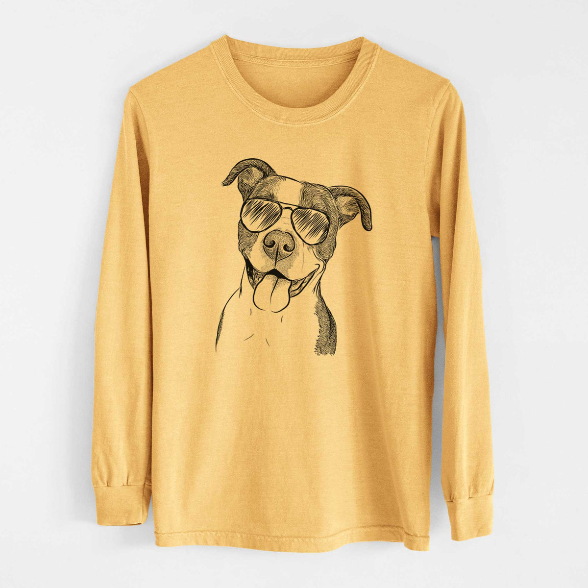 Aviators Jax the American Pitbull Terrier Mix - Heavyweight 100% Cotton Long Sleeve