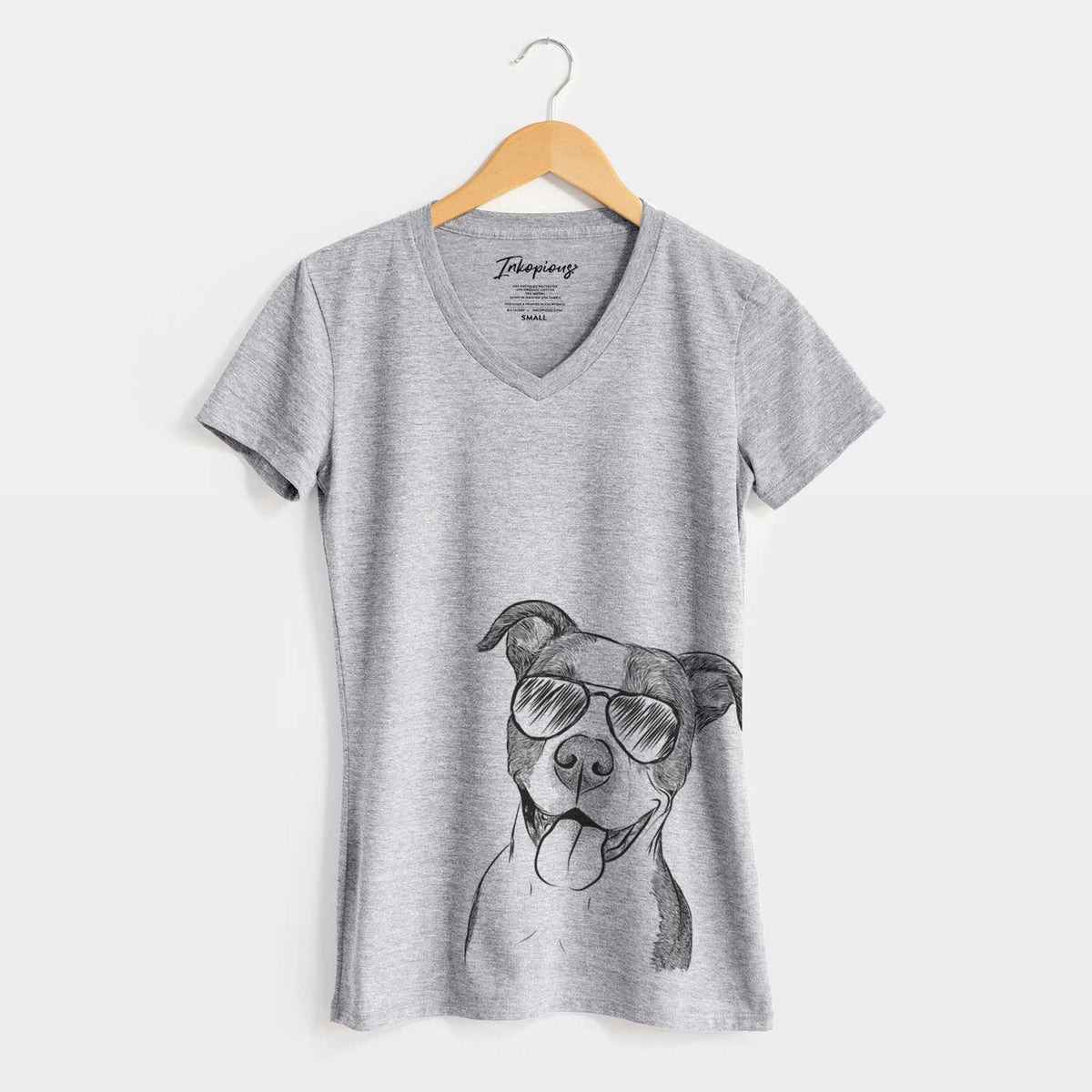 Aviator Jax the American Pitbull Terrier Mix - Women&#39;s V-neck Shirt