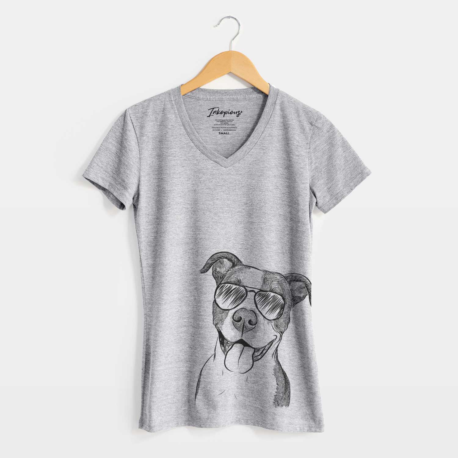 Aviator Jax the American Pitbull Terrier Mix - Women's V-neck Shirt