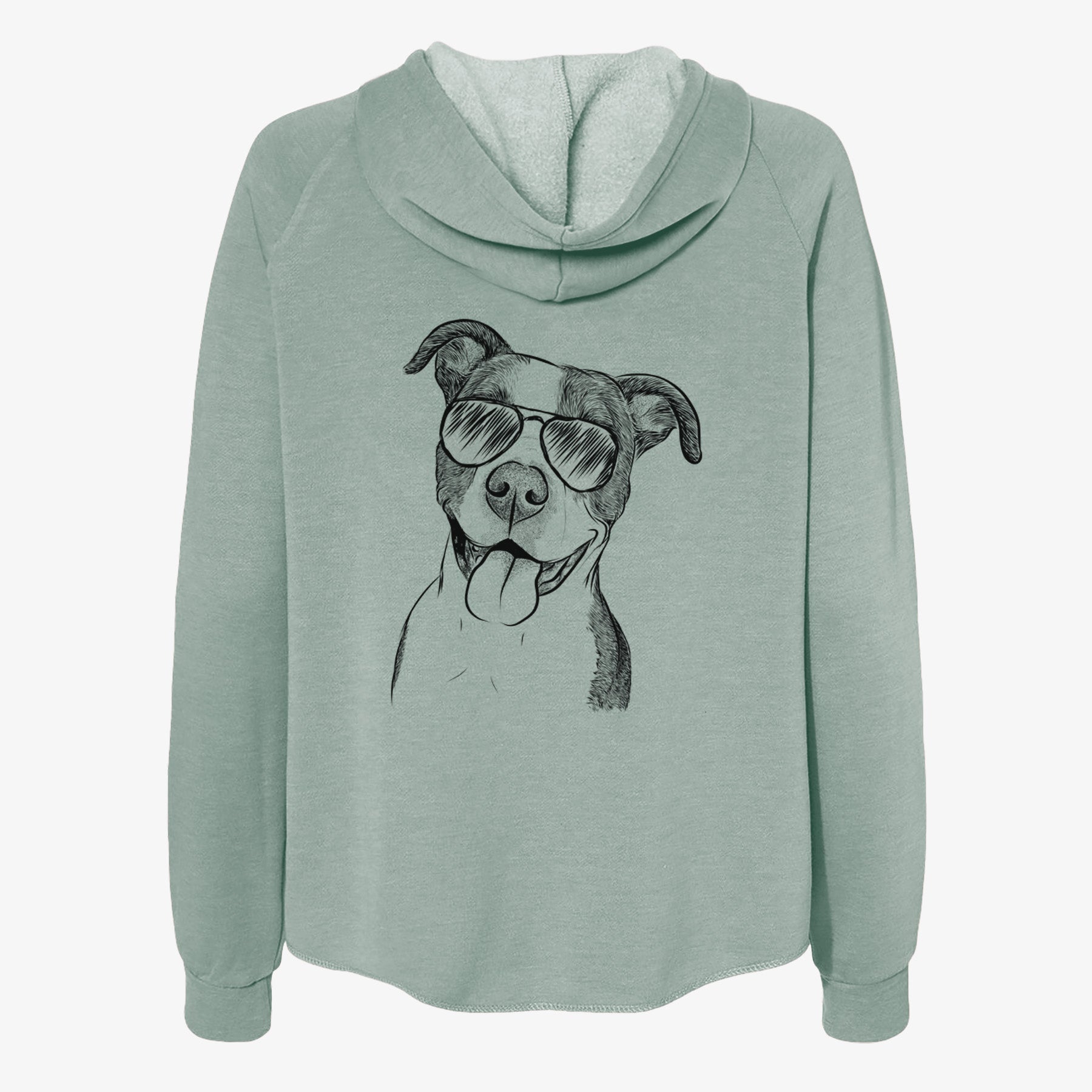 Jax the American Pitbull Terrier Mix - Women's Cali Wave Zip-Up Sweatshirt