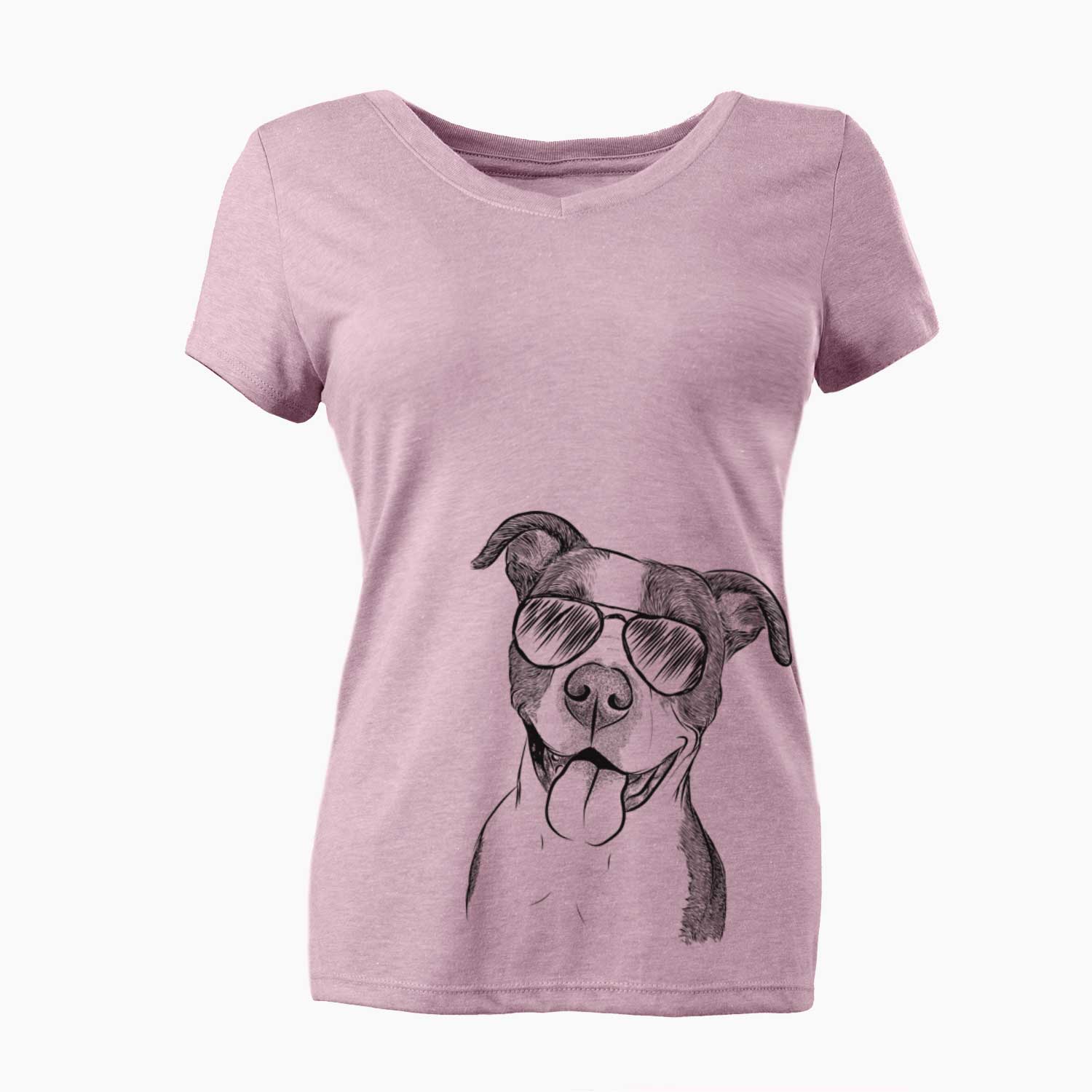 Aviator Jax the American Pitbull Terrier Mix - Women's V-neck Shirt