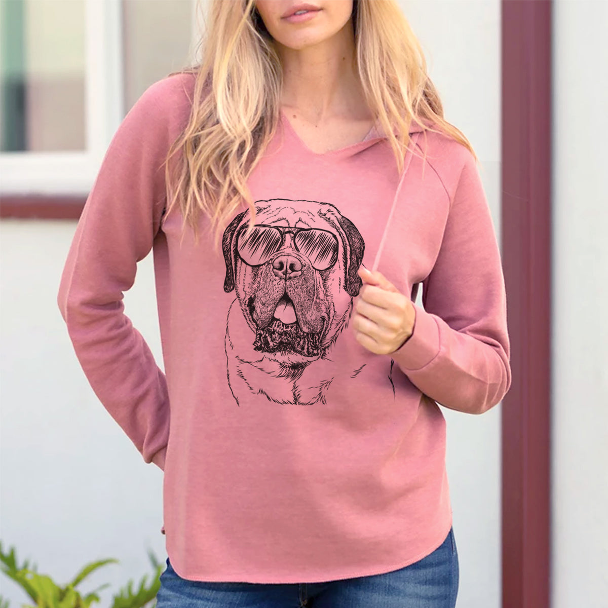 Aviator Jed the English Mastiff - Cali Wave Hooded Sweatshirt