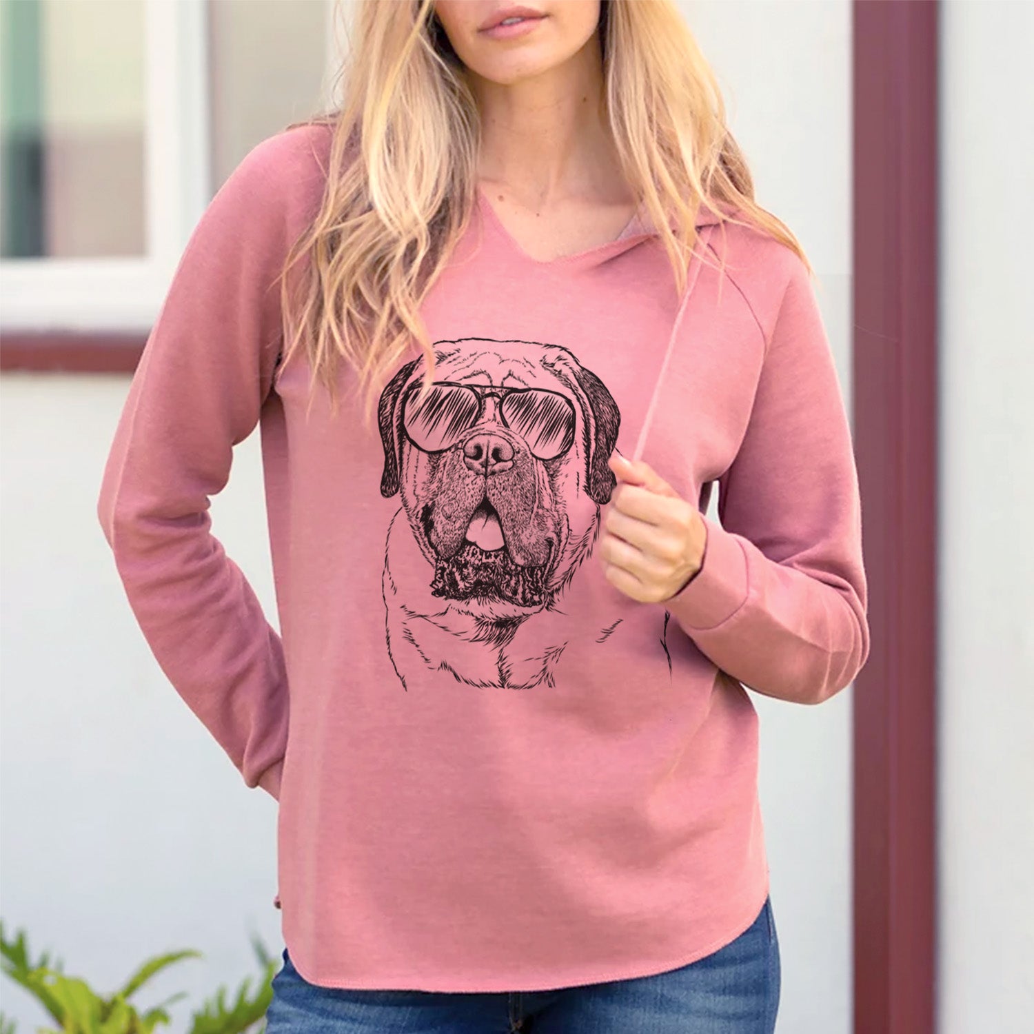 Aviator Jed the English Mastiff - Cali Wave Hooded Sweatshirt