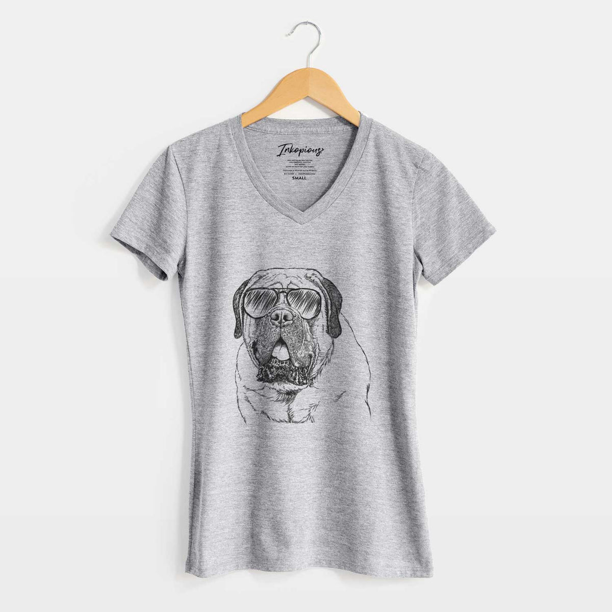 Aviator Jed the English Mastiff - Women's V-neck Shirt