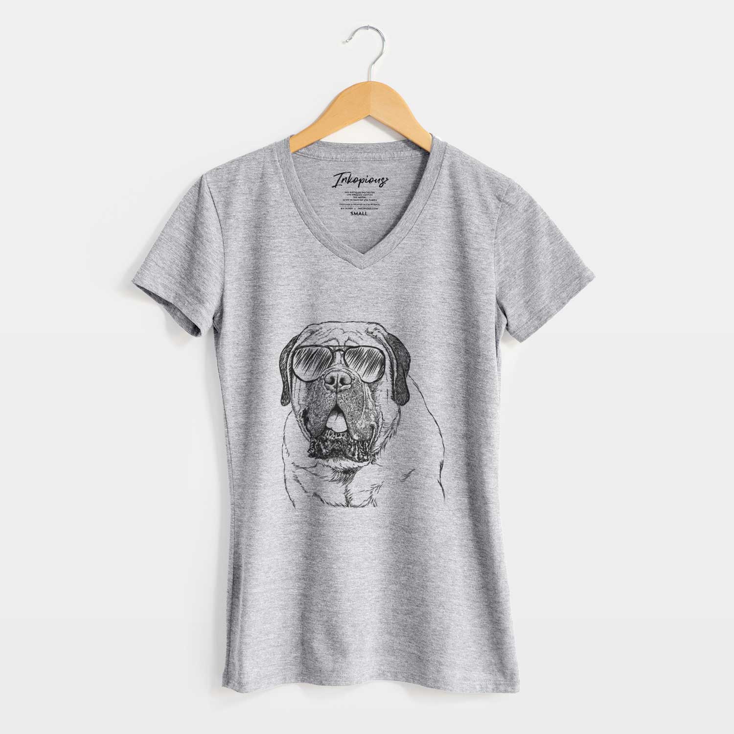 Aviator Jed the English Mastiff - Women's V-neck Shirt