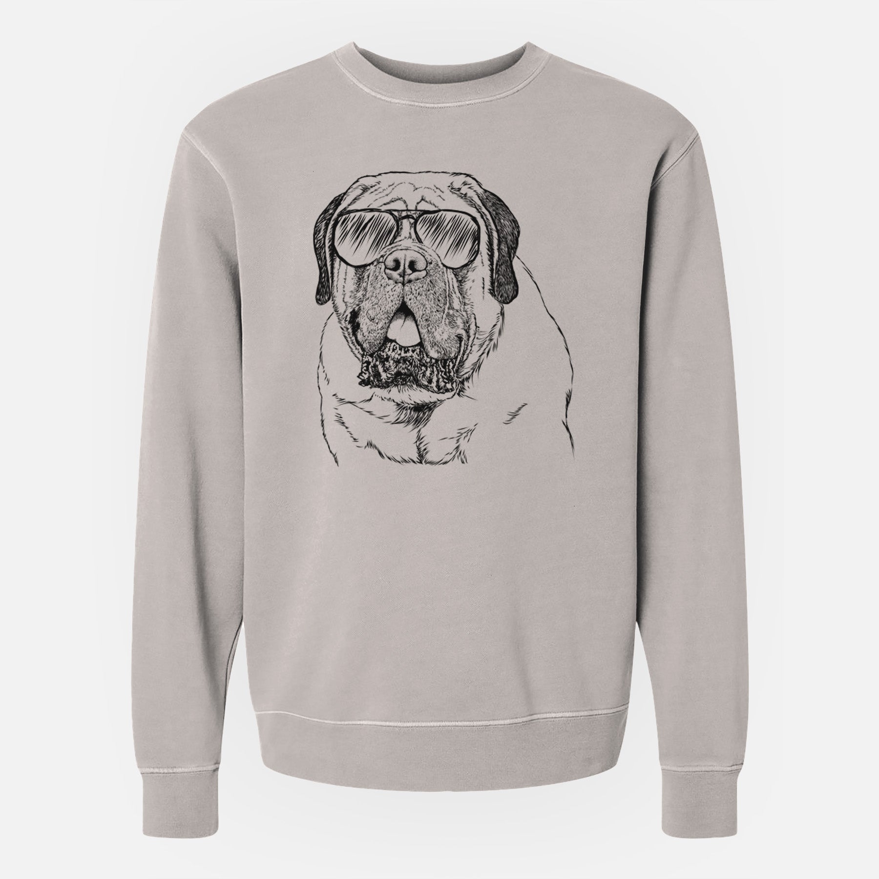 Aviator Jed the English Mastiff - Unisex Pigment Dyed Crew Sweatshirt