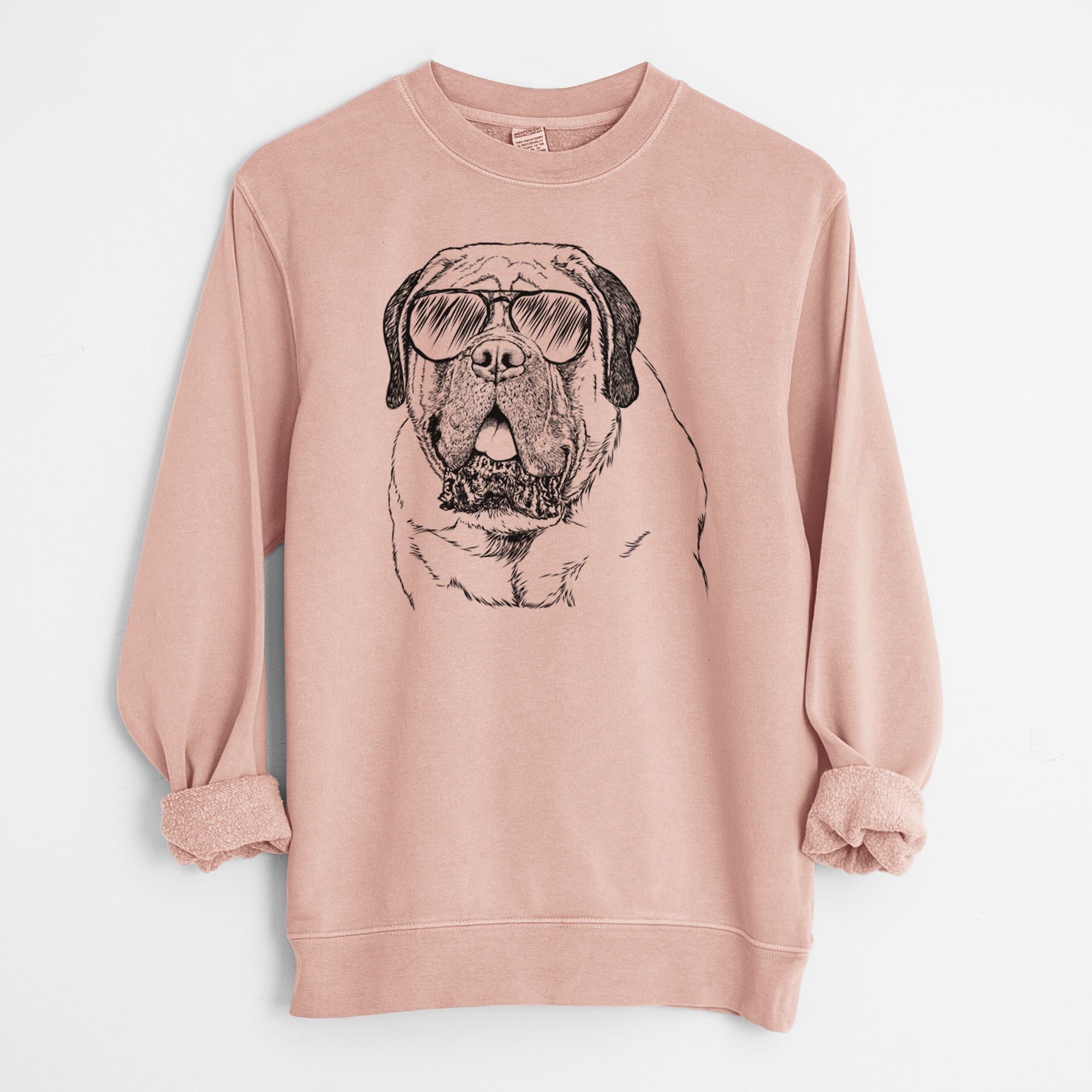 Aviator Jed the English Mastiff - Unisex Pigment Dyed Crew Sweatshirt