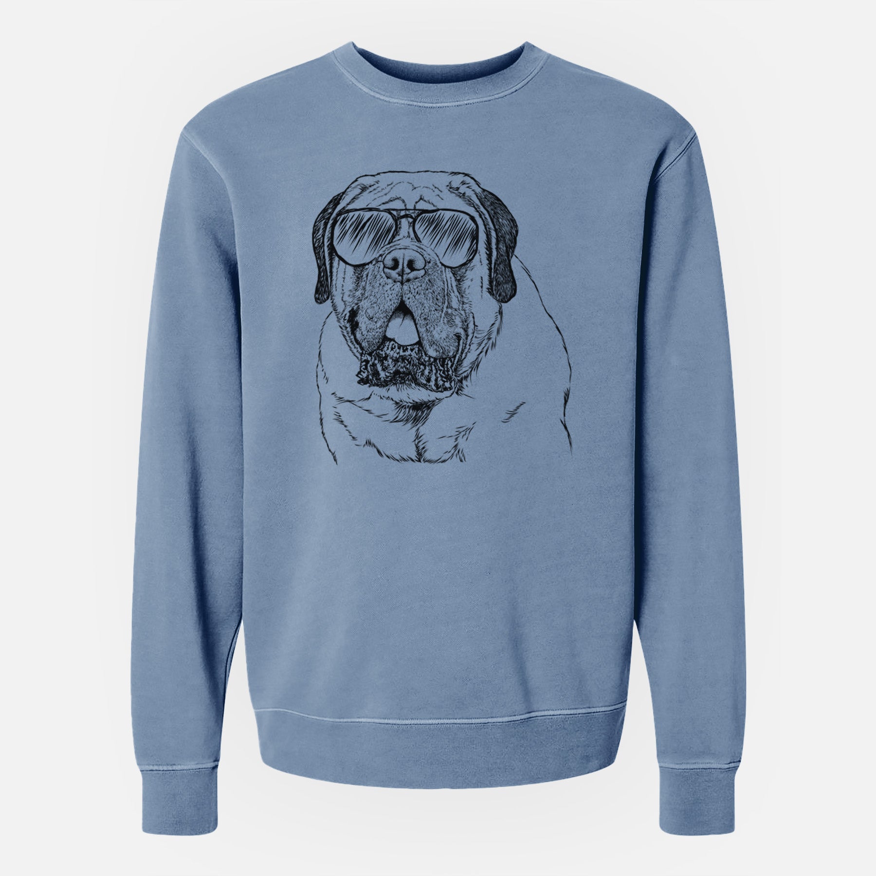 Aviator Jed the English Mastiff - Unisex Pigment Dyed Crew Sweatshirt