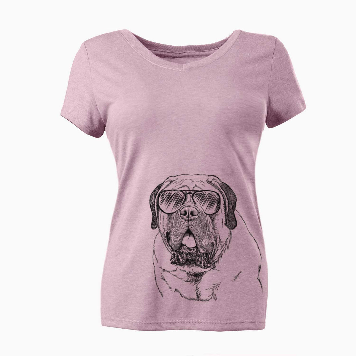 Aviator Jed the English Mastiff - Women's V-neck Shirt