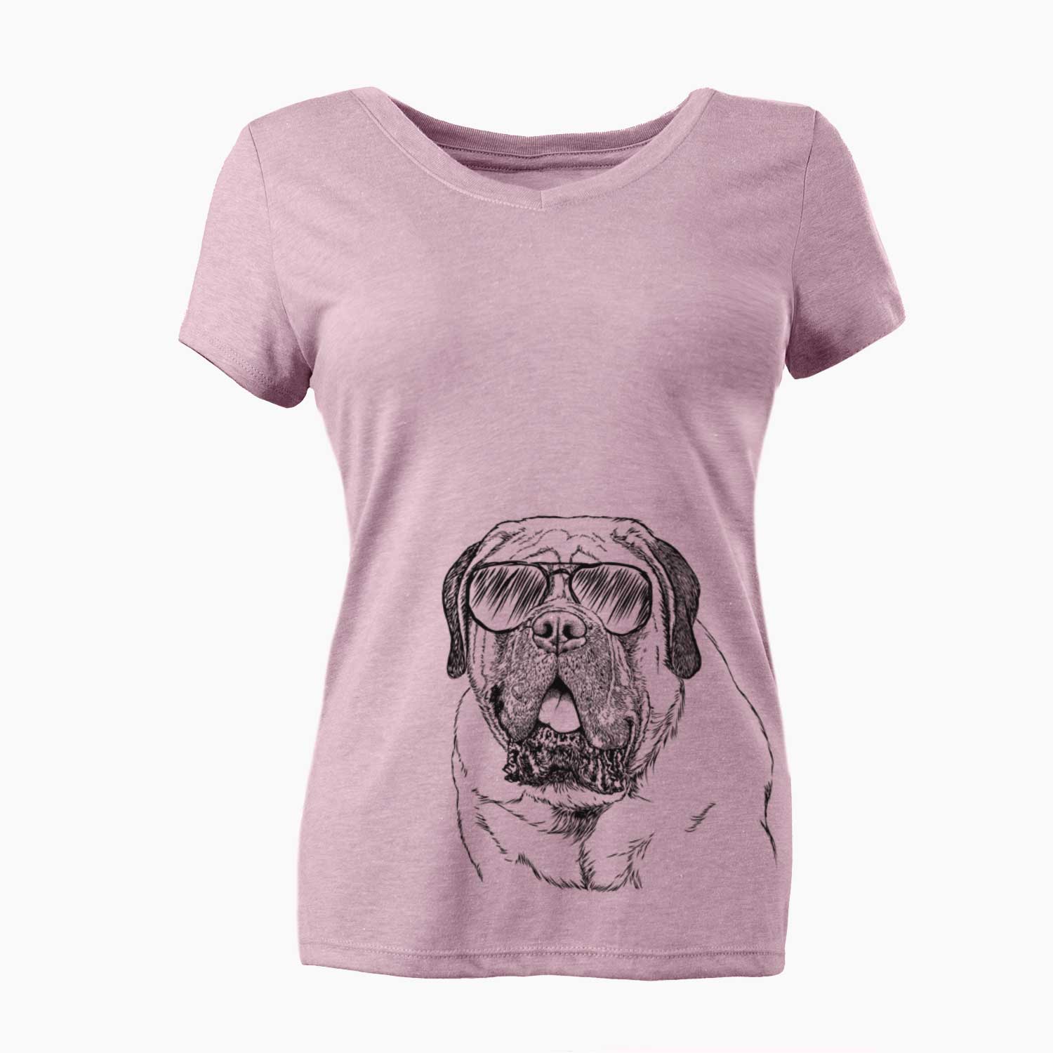 Aviator Jed the English Mastiff - Women's V-neck Shirt