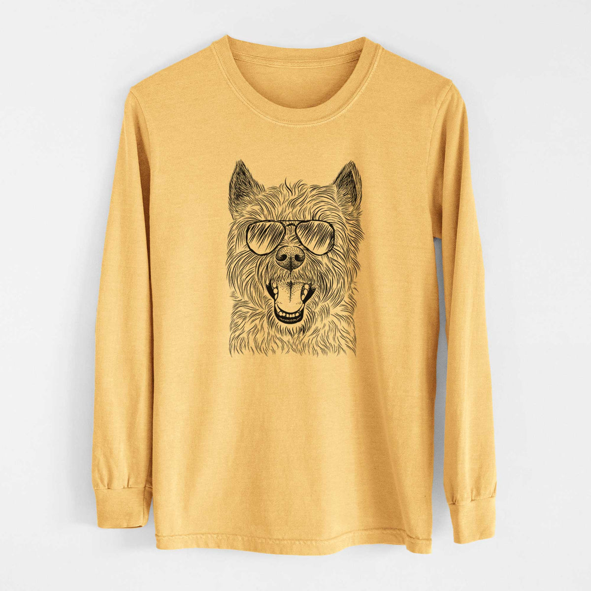 Aviators Jeff the Cairn Terrier - Heavyweight 100% Cotton Long Sleeve
