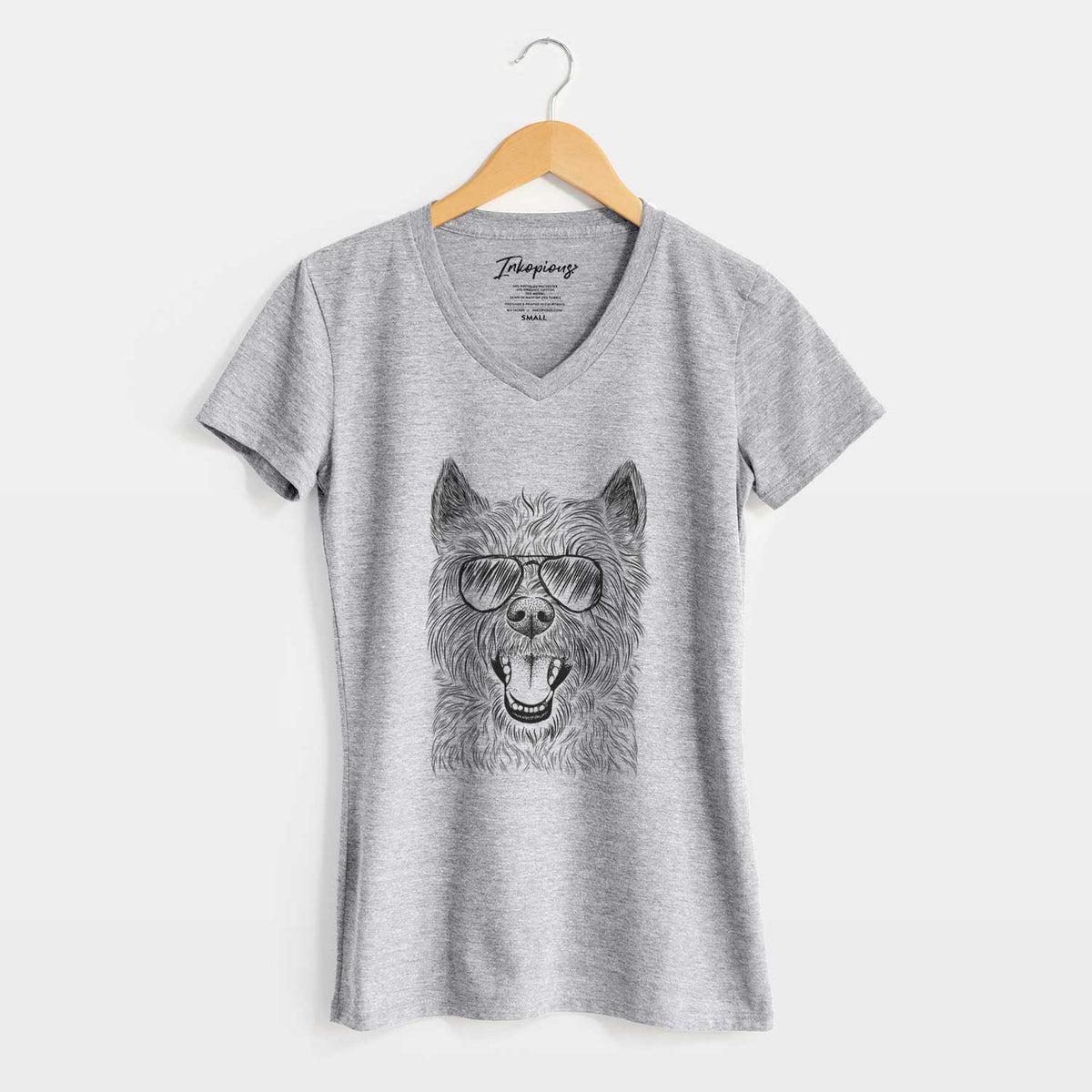 Aviator Jeff the Cairn Terrier - Women's V-neck Shirt