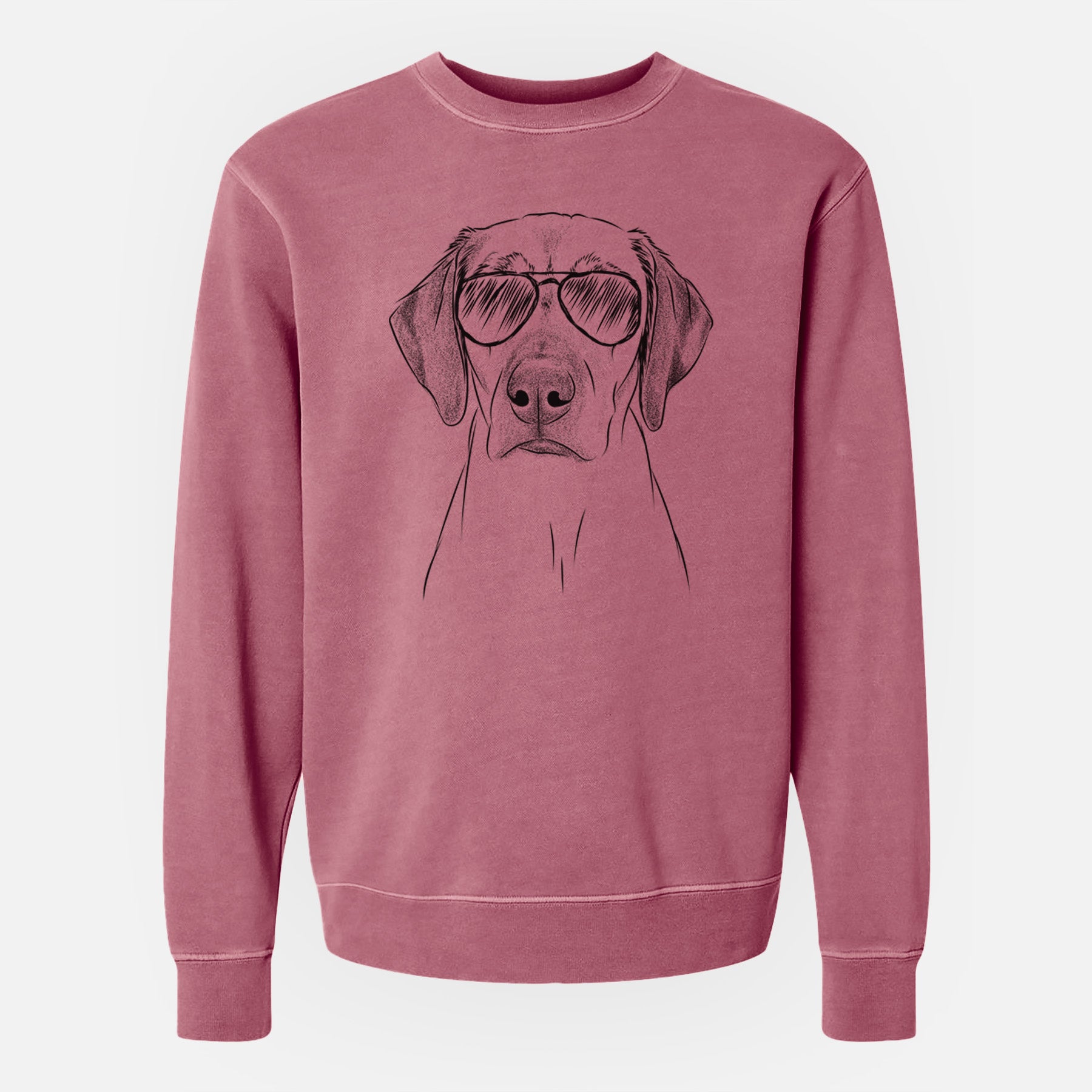 Aviator Jenga the Rhodesian Ridgeback - Unisex Pigment Dyed Crew Sweatshirt