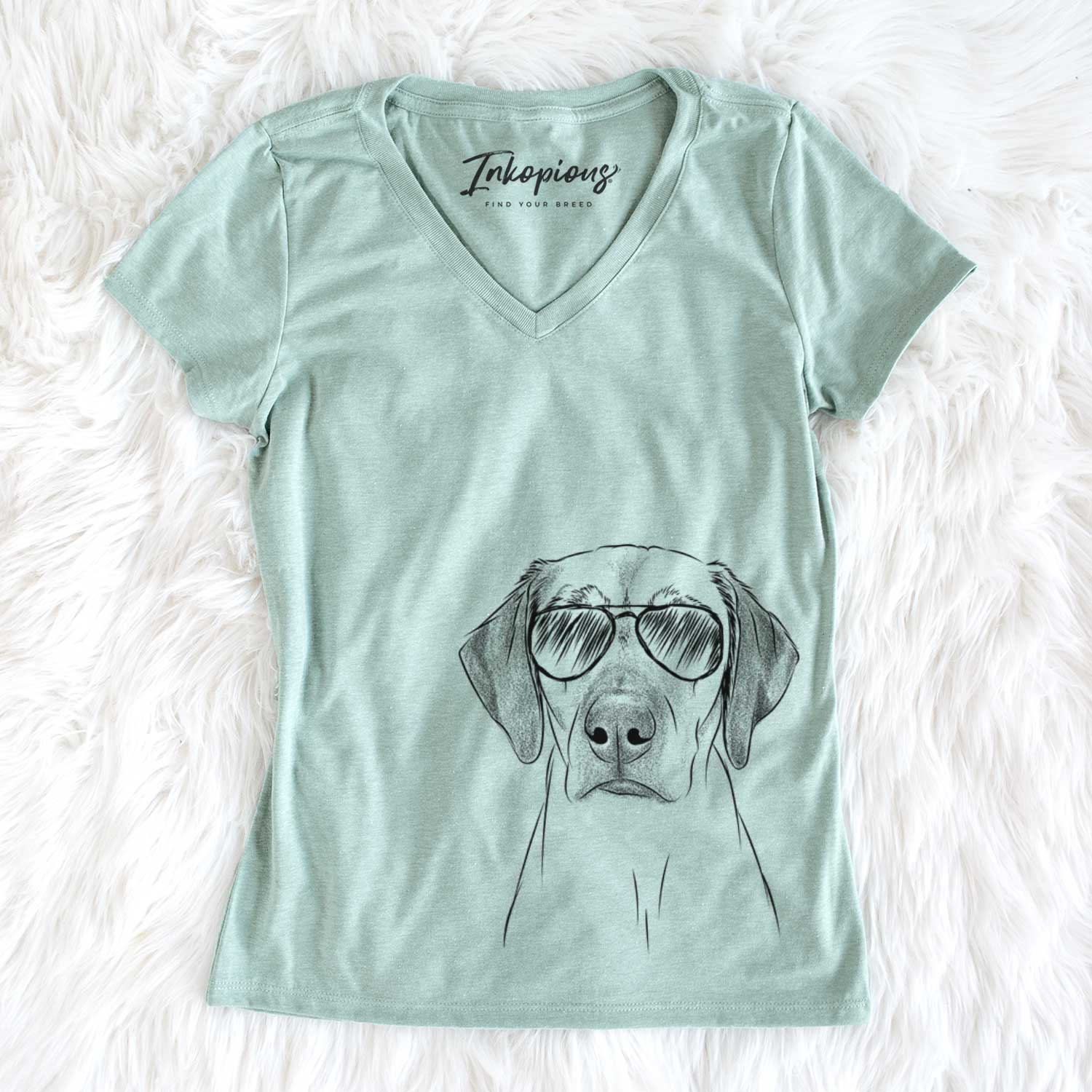 Aviator Jenga the Rhodesian Ridgeback - Women's V-neck Shirt