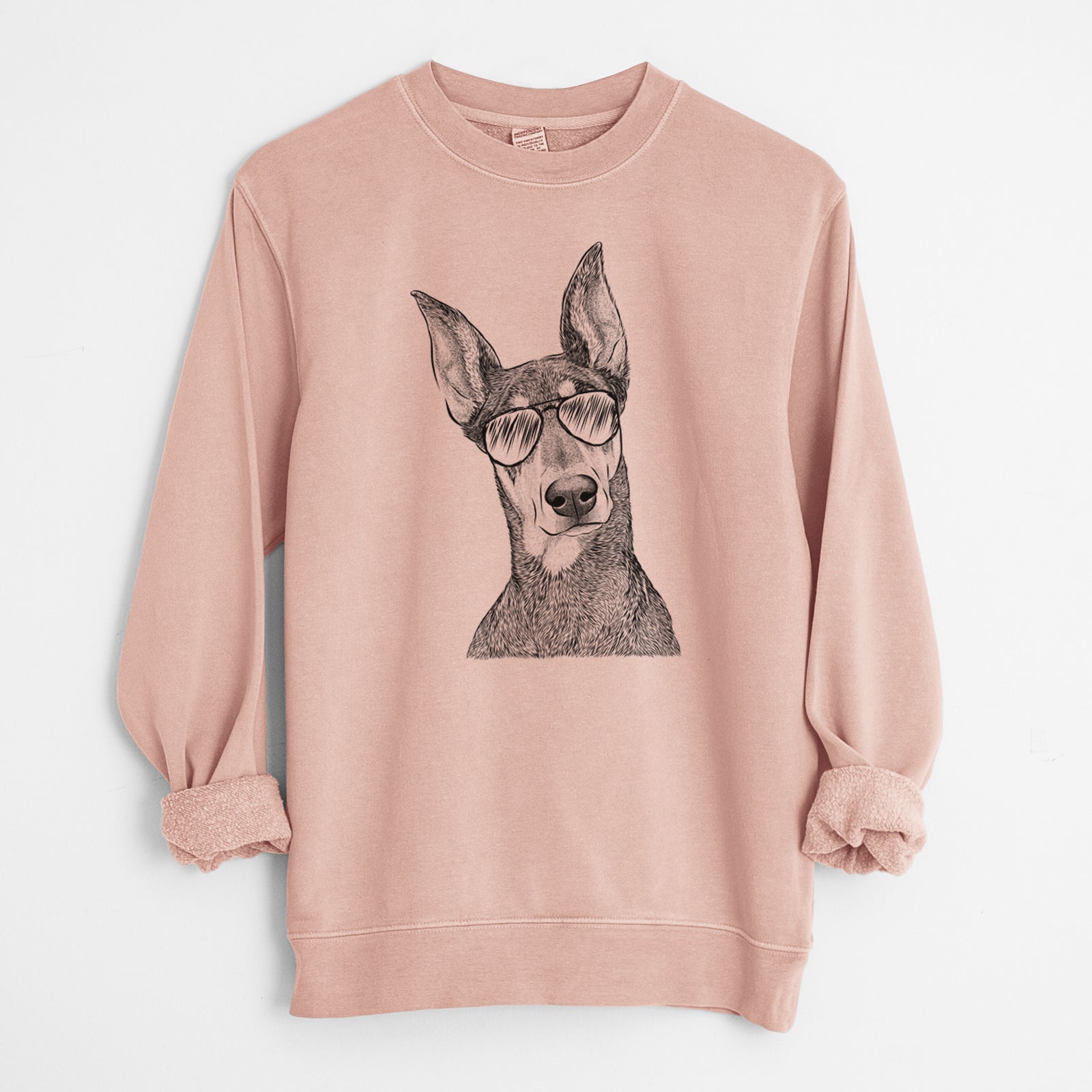 Aviator Jenna the Doberman Pinscher - Unisex Pigment Dyed Crew Sweatshirt