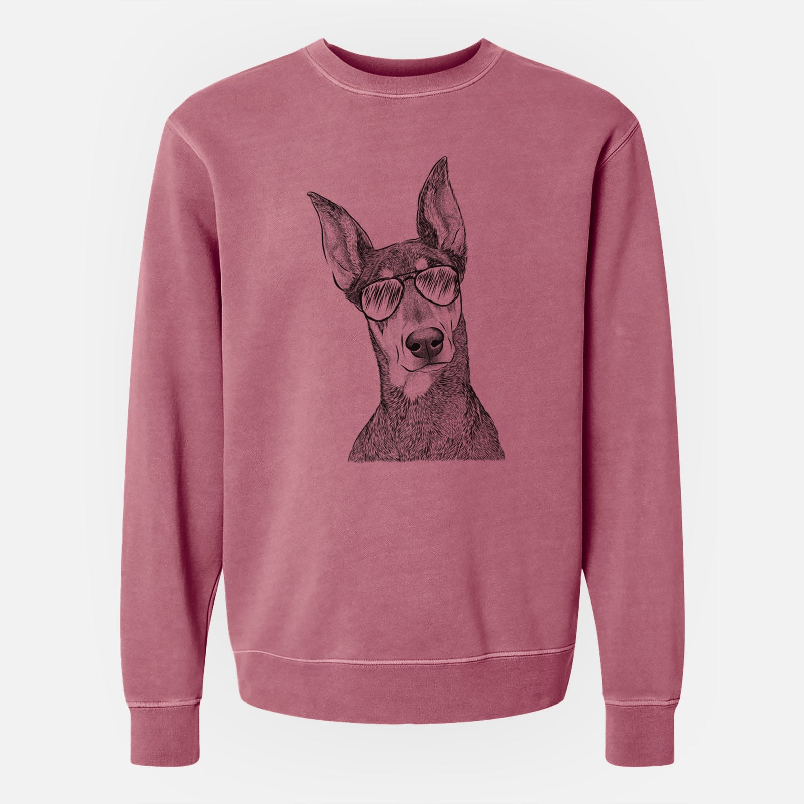 Aviator Jenna the Doberman Pinscher - Unisex Pigment Dyed Crew Sweatshirt