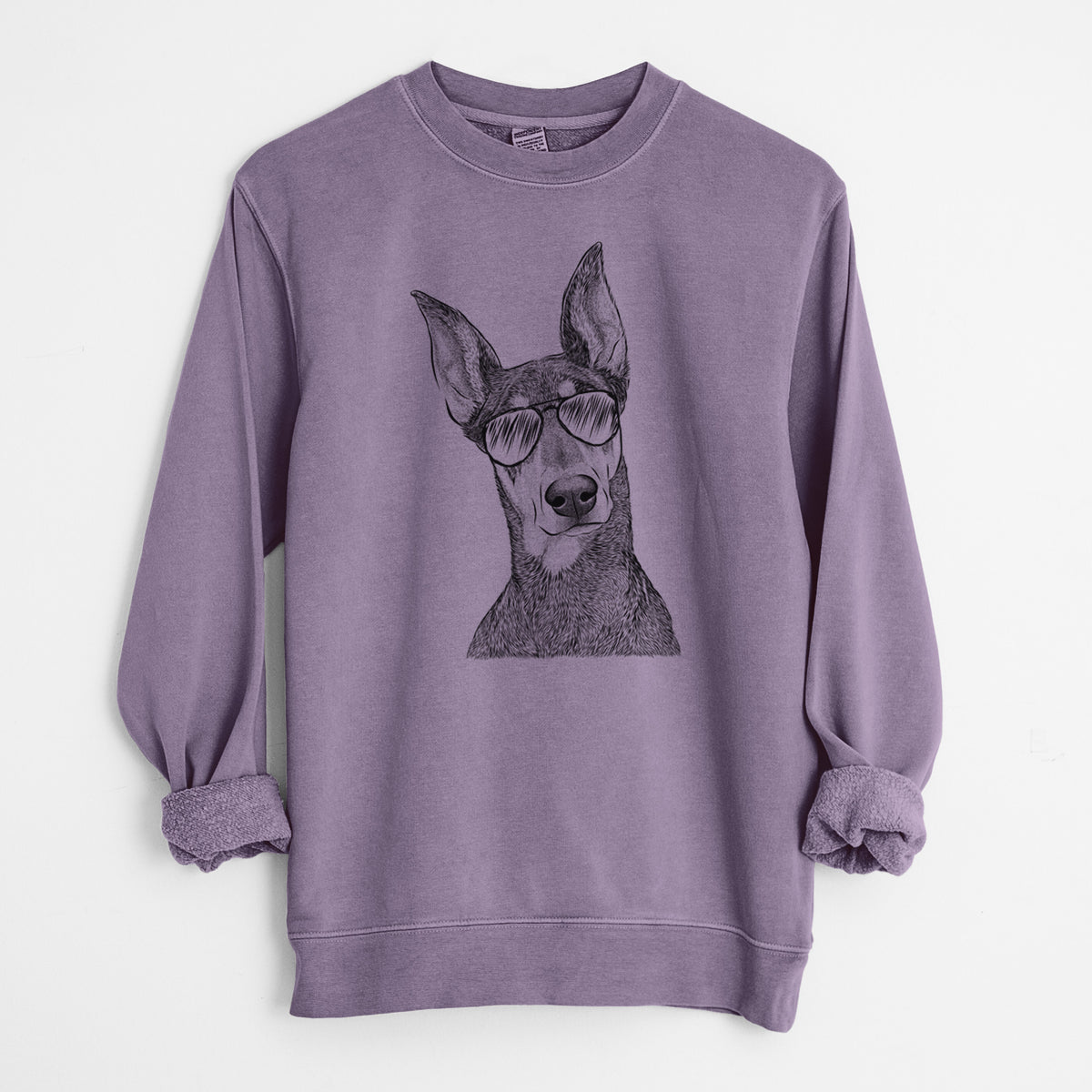 Aviator Jenna the Doberman Pinscher - Unisex Pigment Dyed Crew Sweatshirt