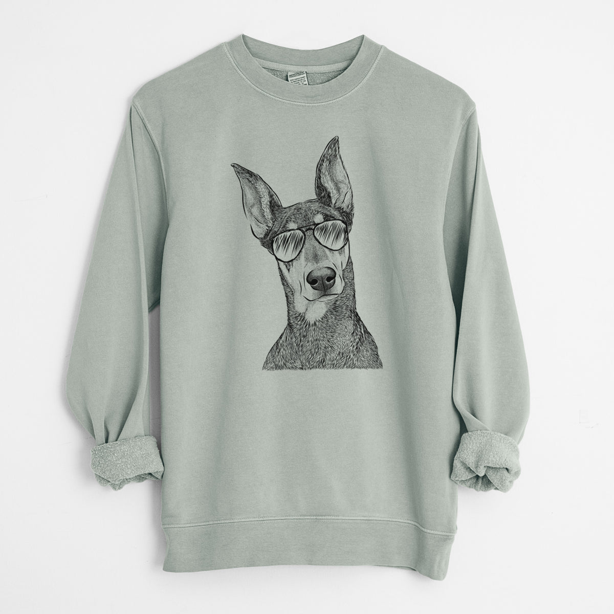 Aviator Jenna the Doberman Pinscher - Unisex Pigment Dyed Crew Sweatshirt