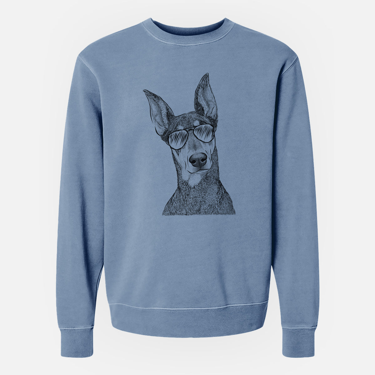 Aviator Jenna the Doberman Pinscher - Unisex Pigment Dyed Crew Sweatshirt