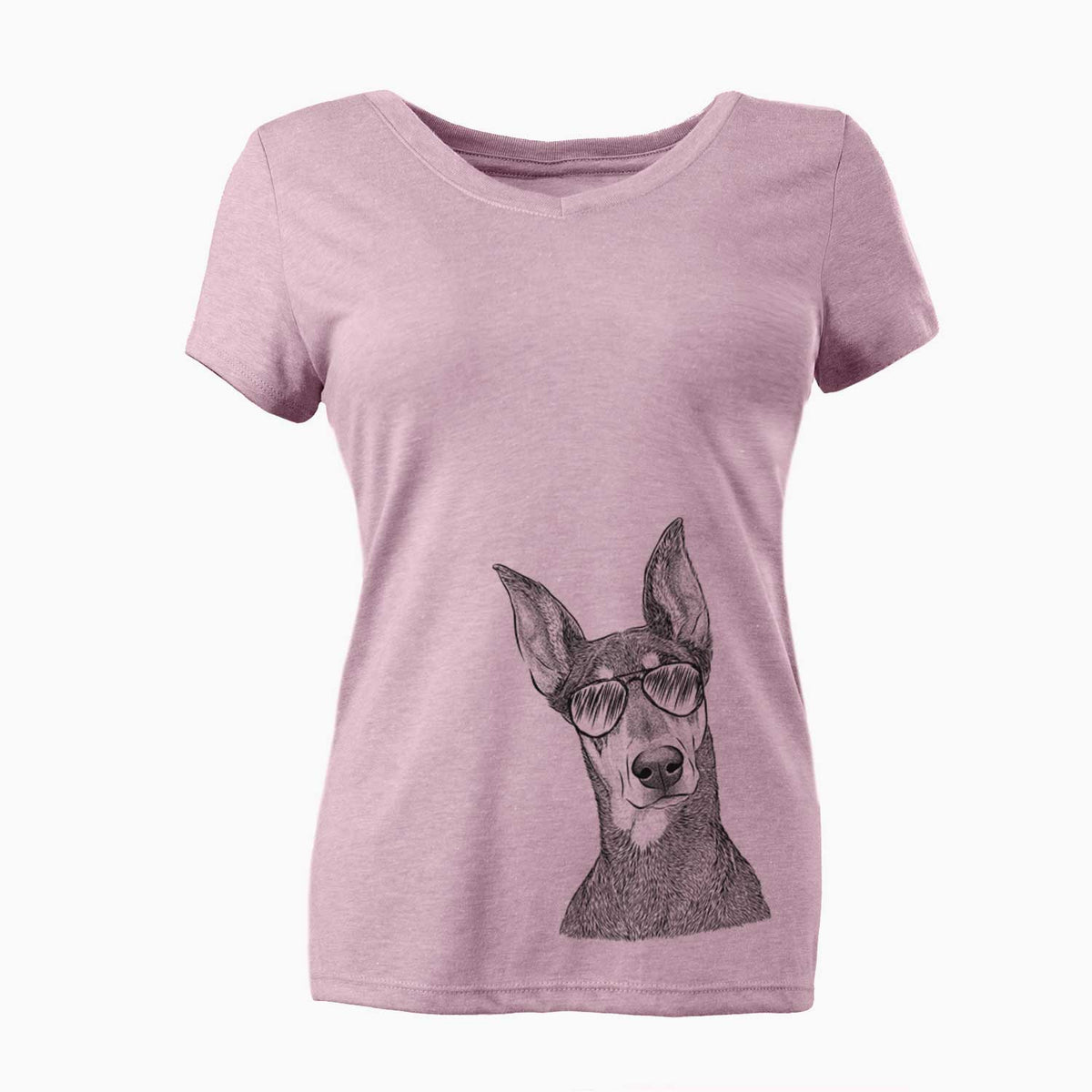 Aviator Jenna the Doberman Pinscher - Women's V-neck Shirt