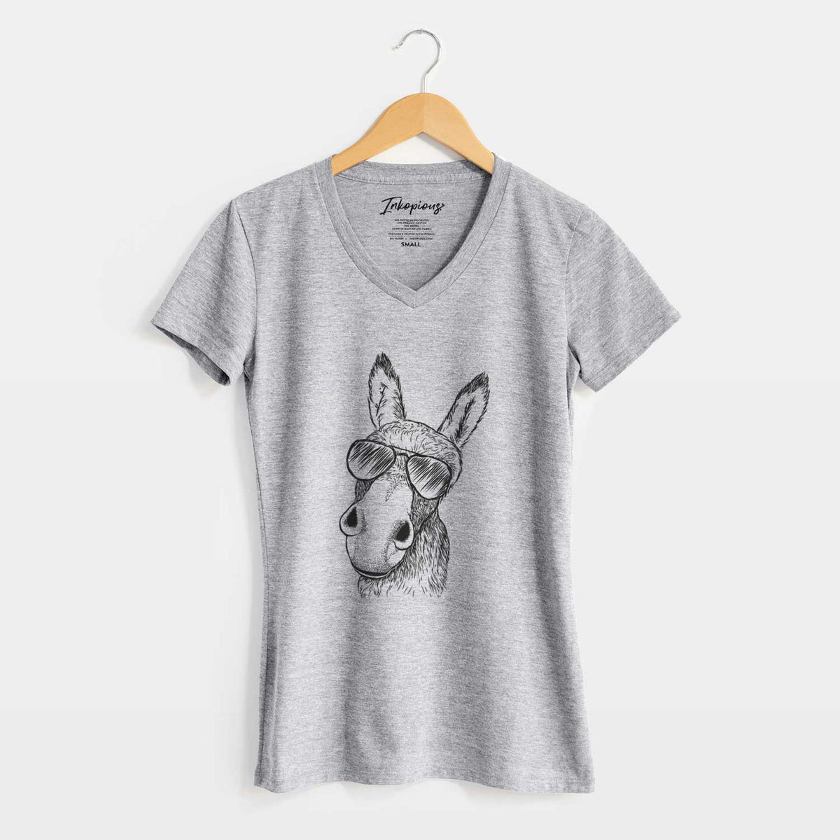 Aviator Jenny the Donkey - Women's V-neck Shirt