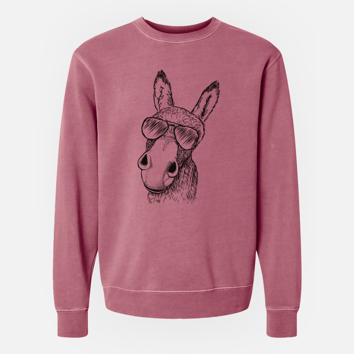 Aviator Jenny the Donkey - Unisex Pigment Dyed Crew Sweatshirt