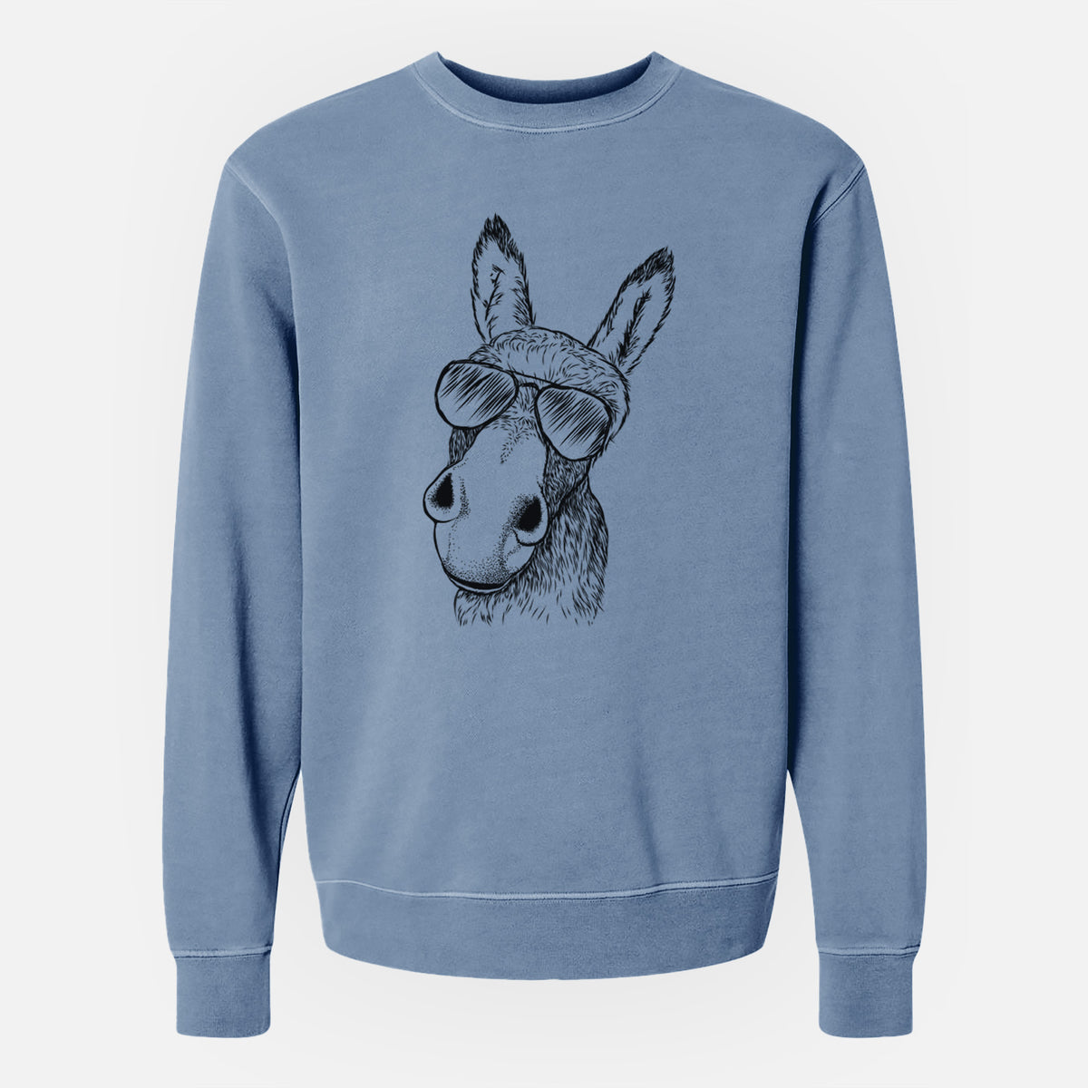 Aviator Jenny the Donkey - Unisex Pigment Dyed Crew Sweatshirt