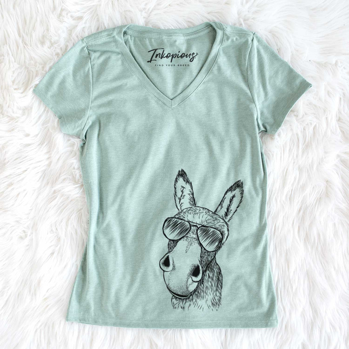 Aviator Jenny the Donkey - Women's V-neck Shirt