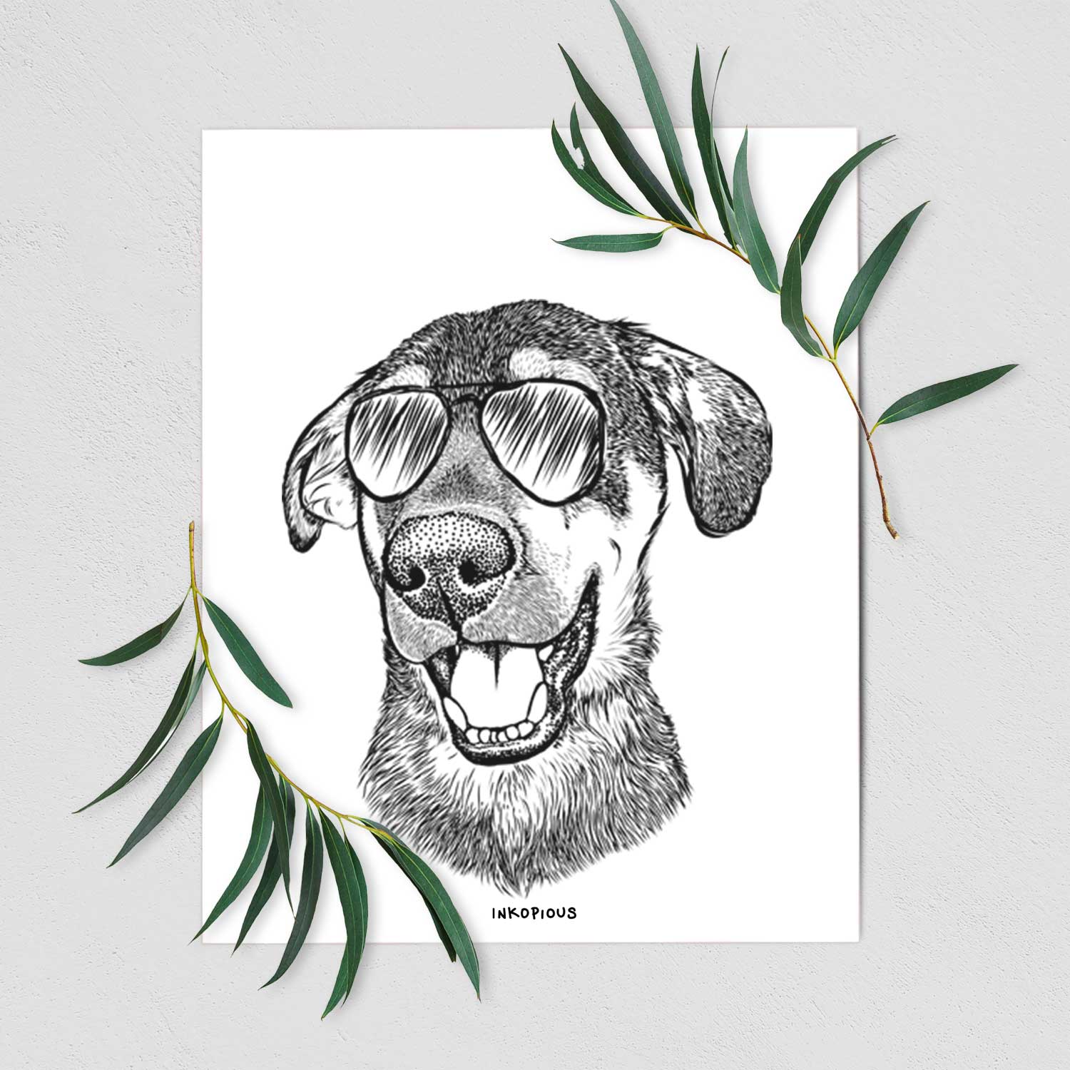 Jet the Mixed Breed Art Print