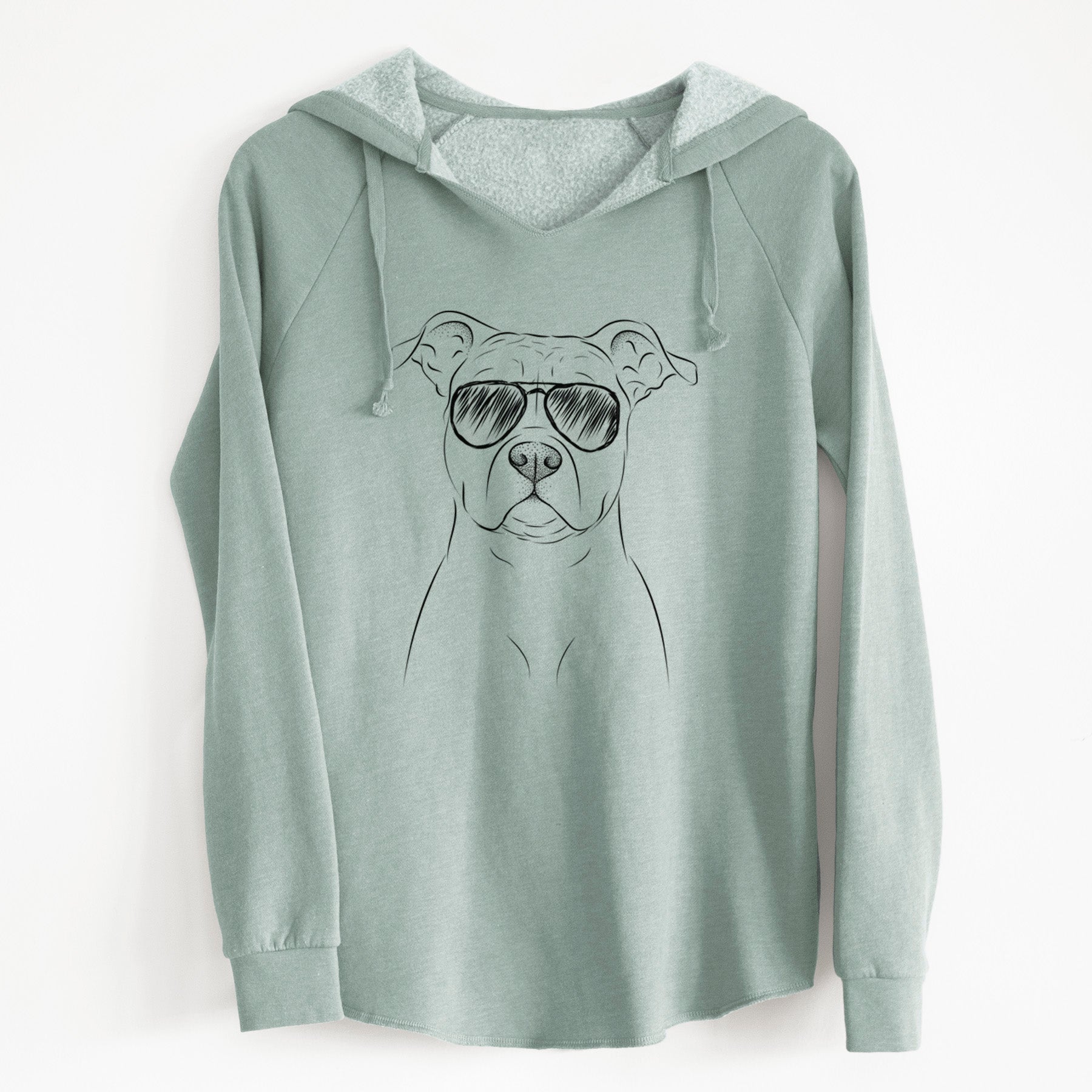 Aviator Jethro the American Staffordshire Terrier - Cali Wave Hooded Sweatshirt