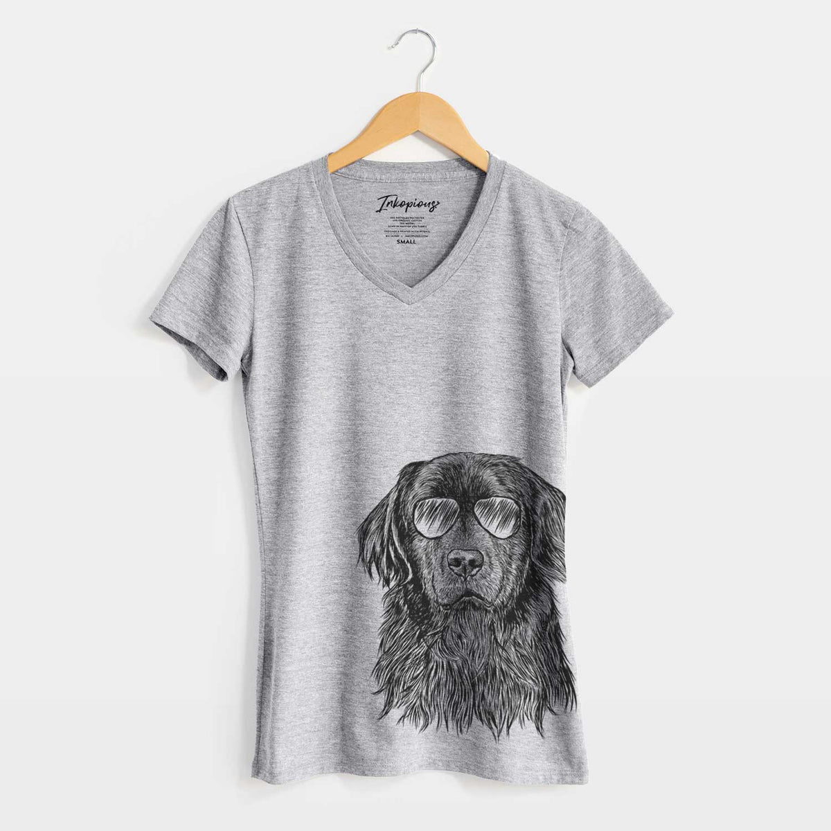 Aviator Jinx the Newfoundland - Women&#39;s V-neck Shirt