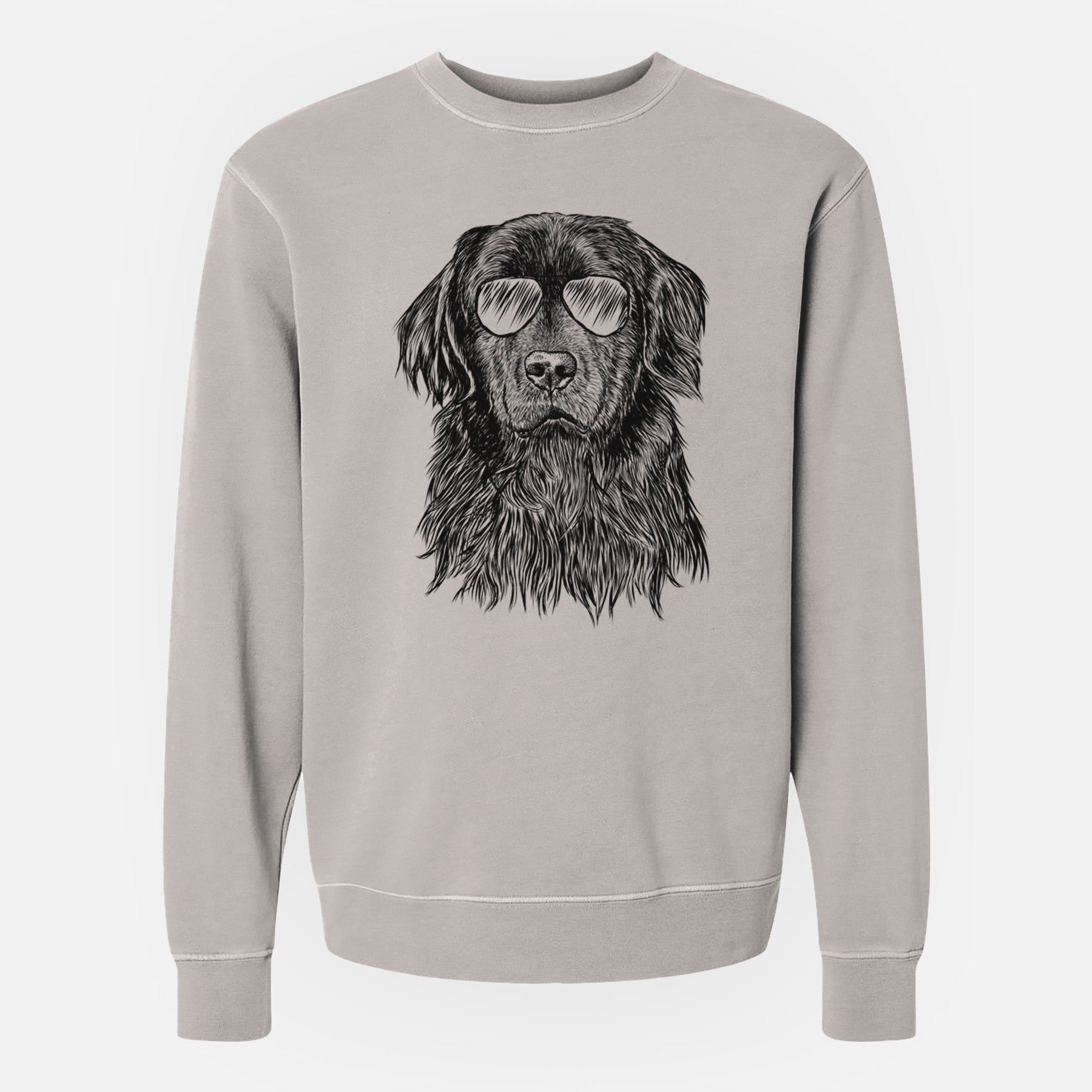 Aviator Jinx the Newfoundland - Unisex Pigment Dyed Crew Sweatshirt