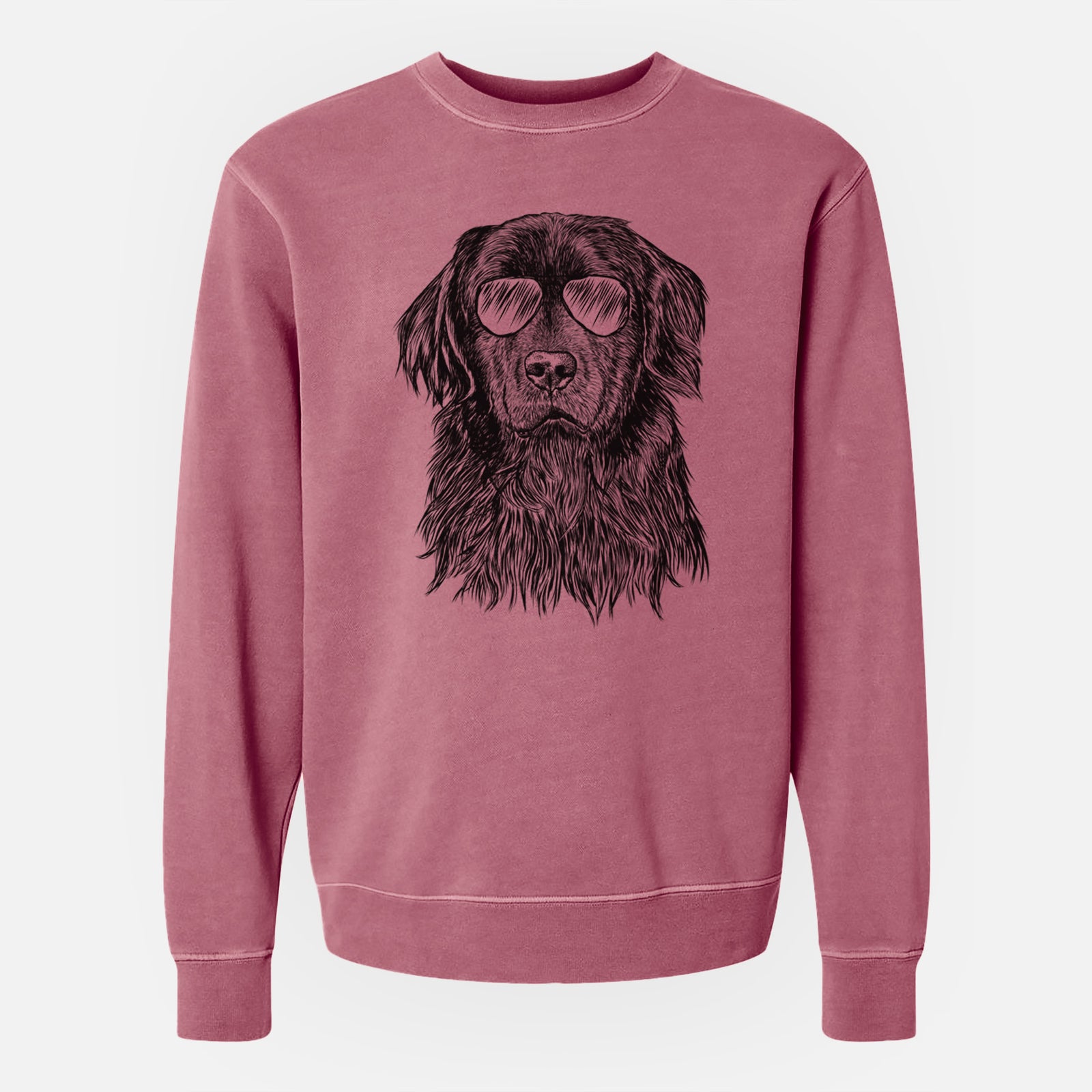 Aviator Jinx the Newfoundland - Unisex Pigment Dyed Crew Sweatshirt