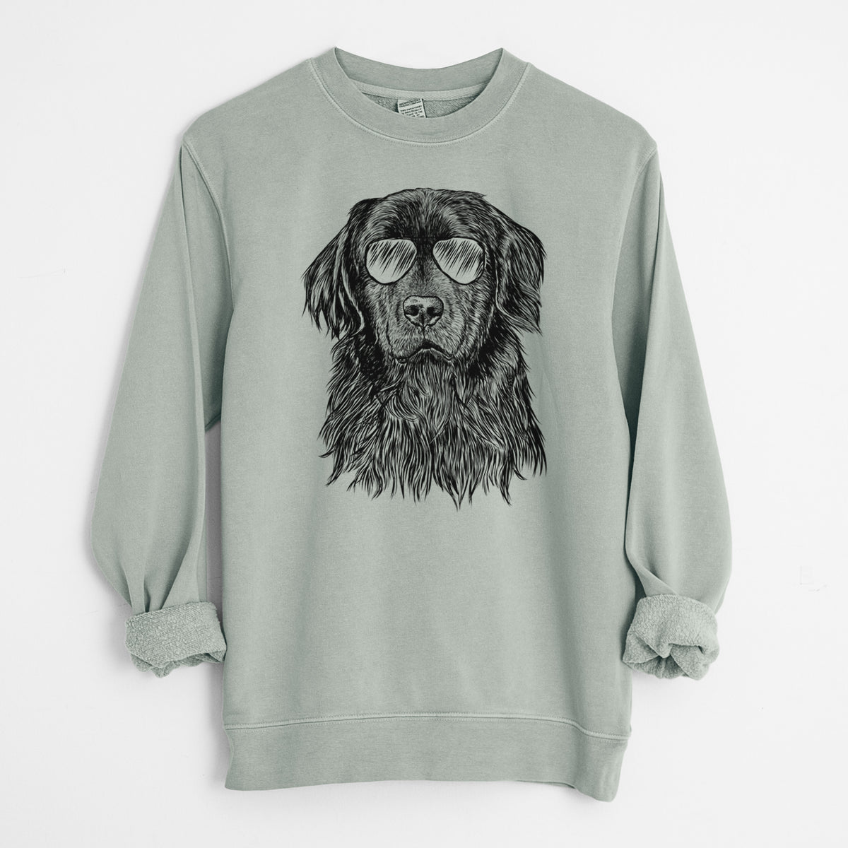 Aviator Jinx the Newfoundland - Unisex Pigment Dyed Crew Sweatshirt