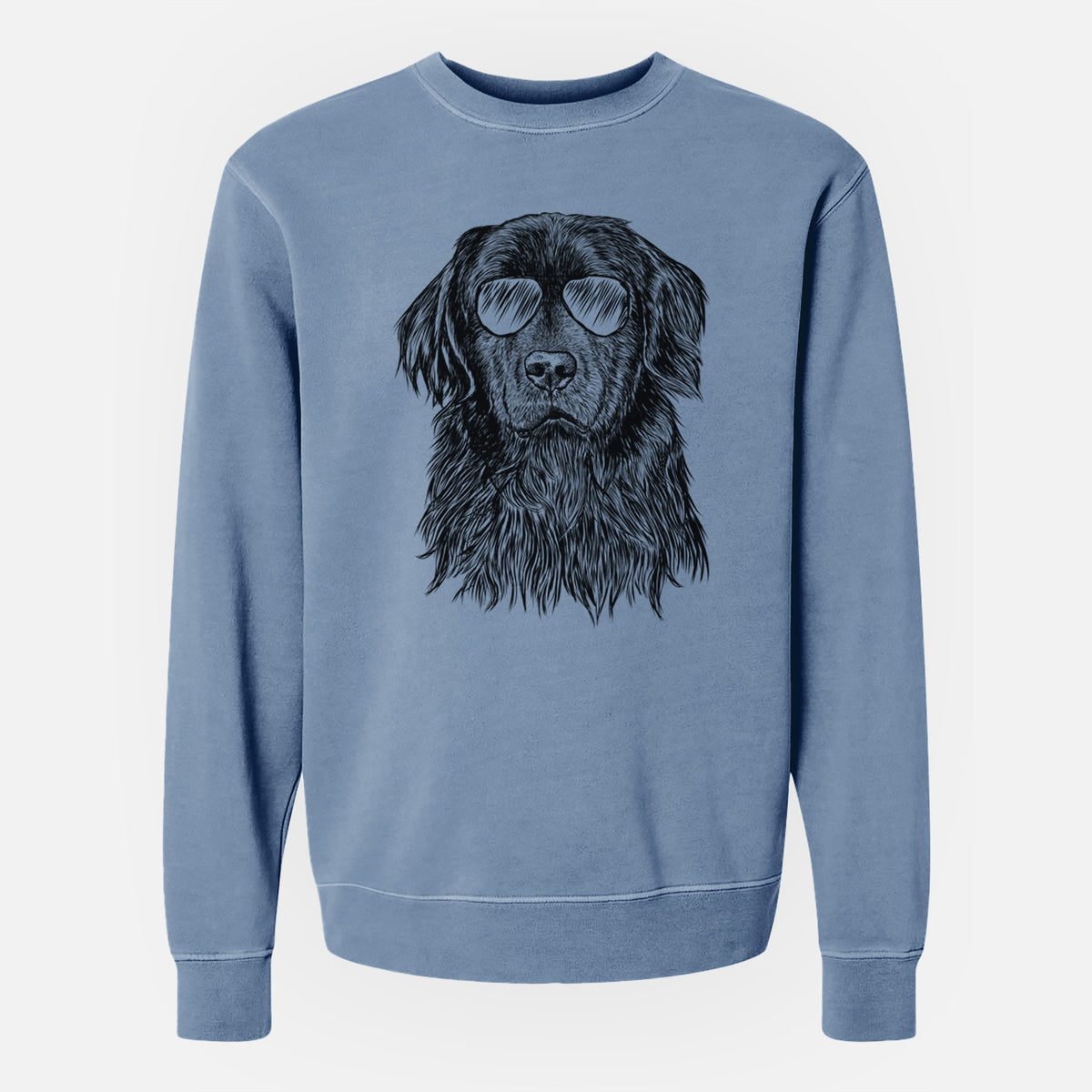 Aviator Jinx the Newfoundland - Unisex Pigment Dyed Crew Sweatshirt