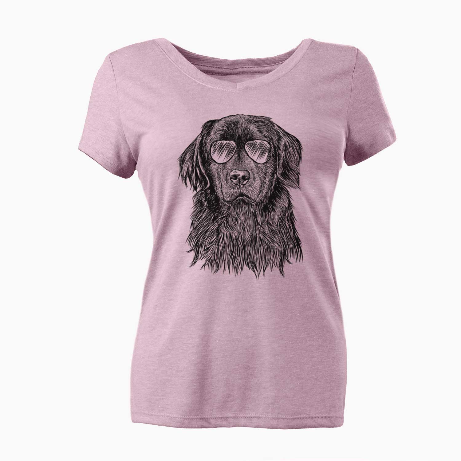 Aviator Jinx the Newfoundland - Women's V-neck Shirt