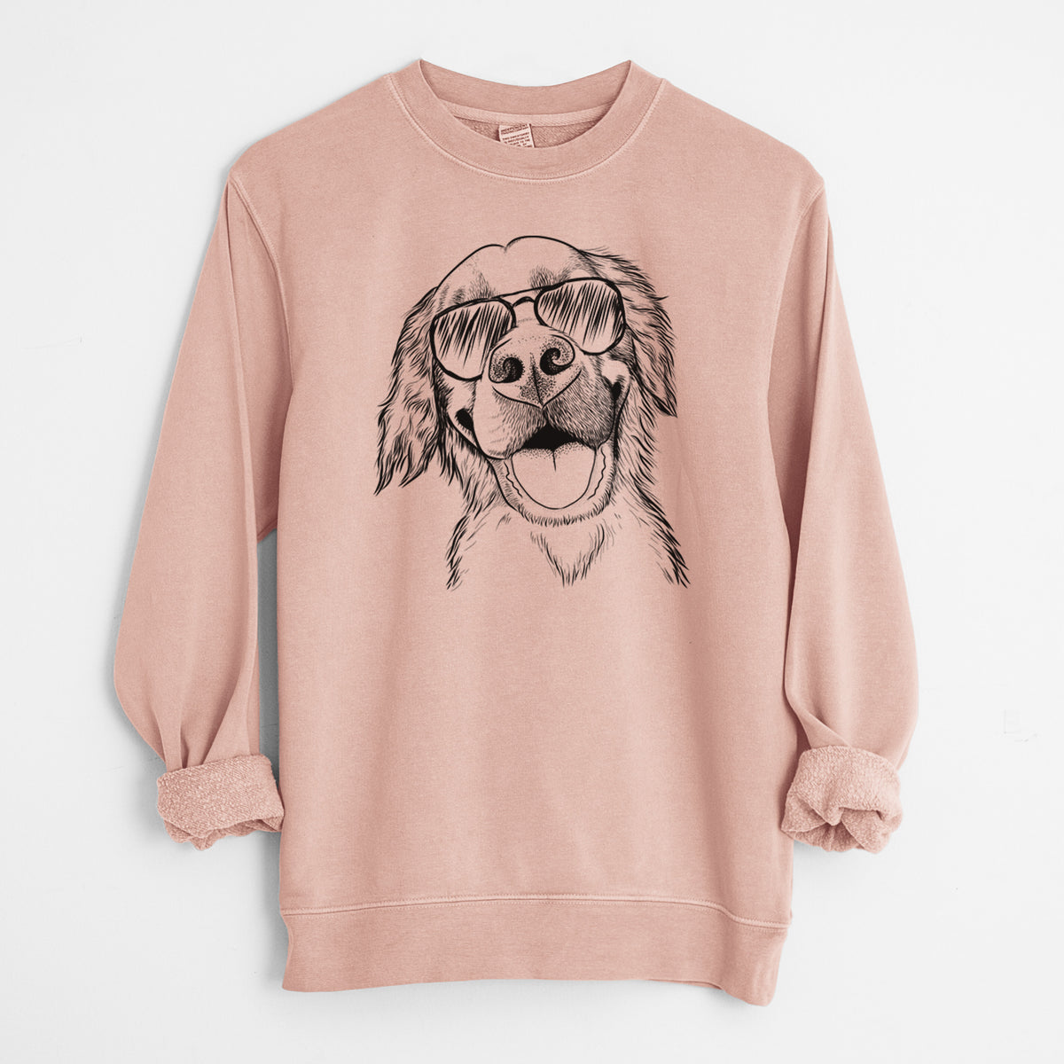 Aviator Jordy the Golden Retriever - Unisex Pigment Dyed Crew Sweatshirt
