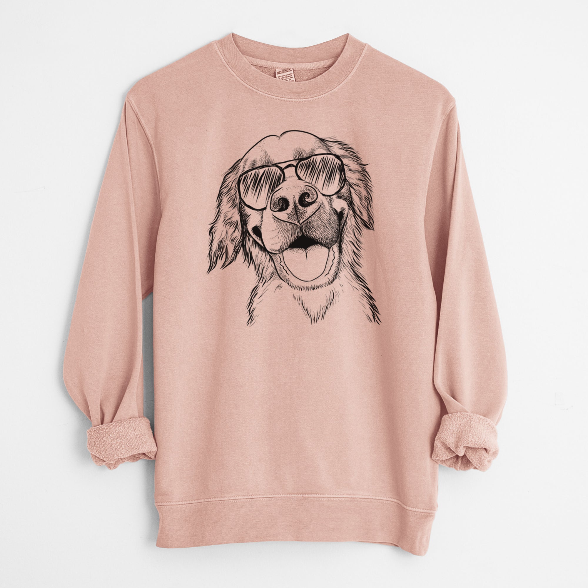 Aviator Jordy the Golden Retriever - Unisex Pigment Dyed Crew Sweatshirt