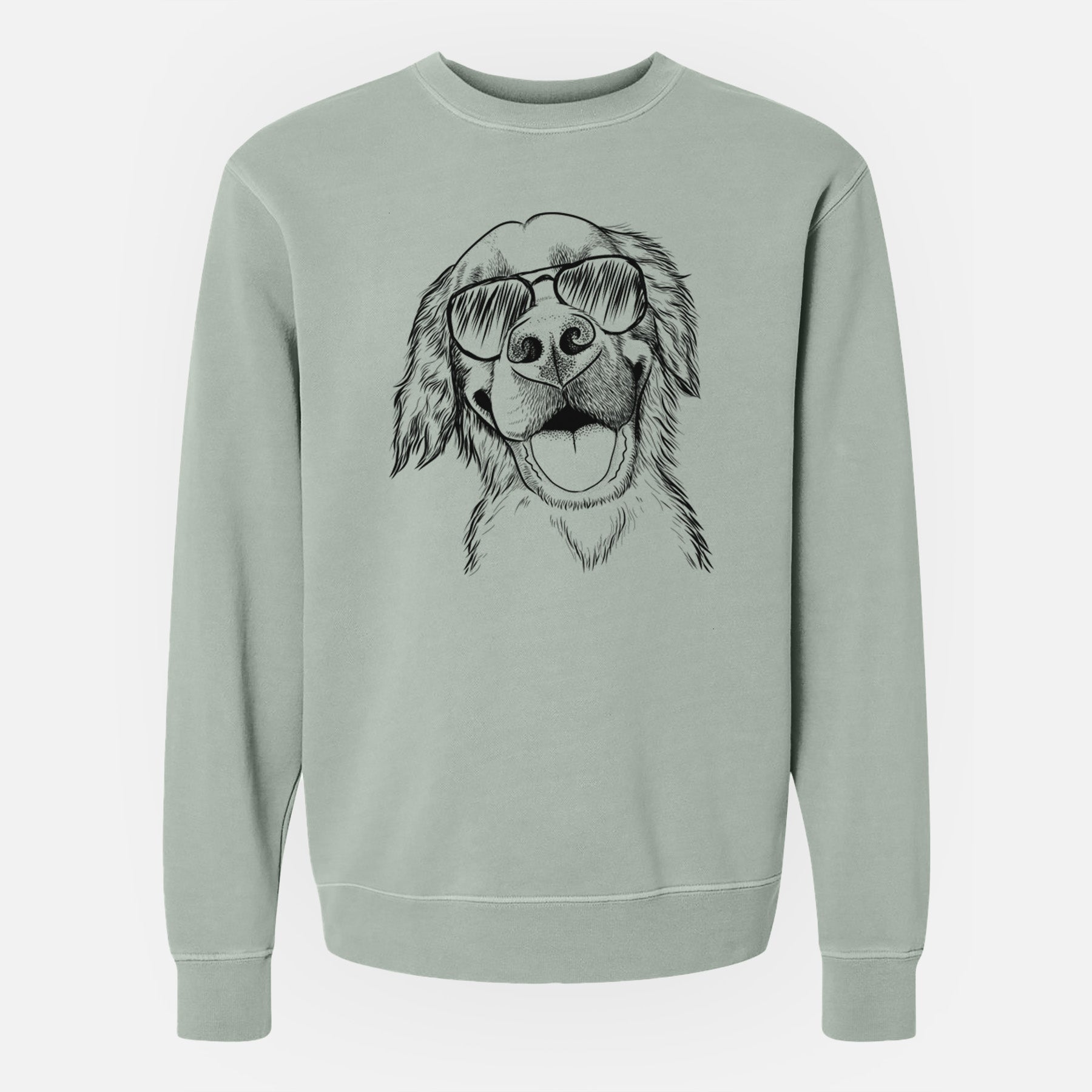 Aviator Jordy the Golden Retriever - Unisex Pigment Dyed Crew Sweatshirt