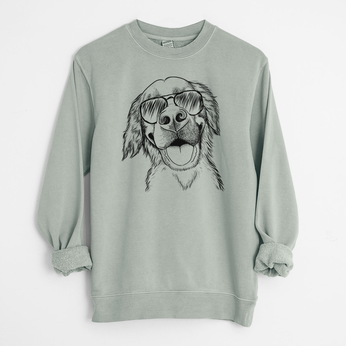 Aviator Jordy the Golden Retriever - Unisex Pigment Dyed Crew Sweatshirt