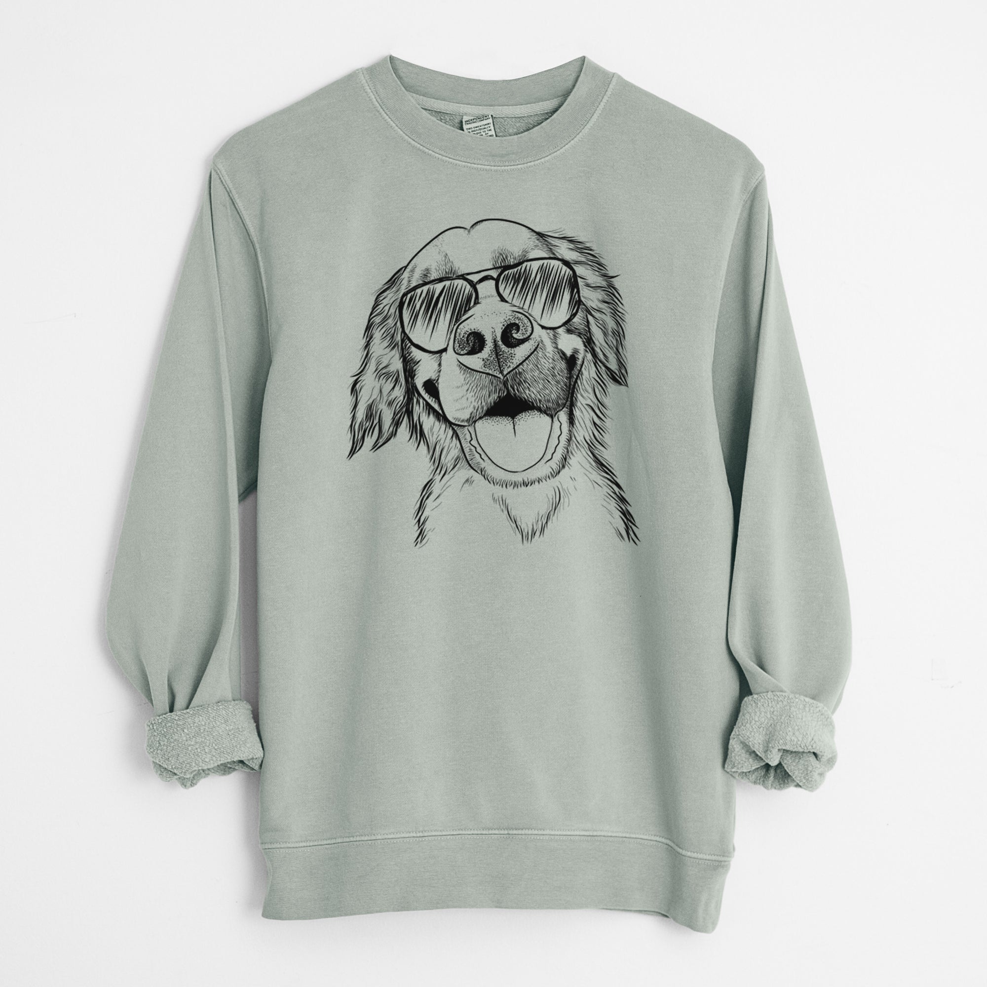 Aviator Jordy the Golden Retriever - Unisex Pigment Dyed Crew Sweatshirt