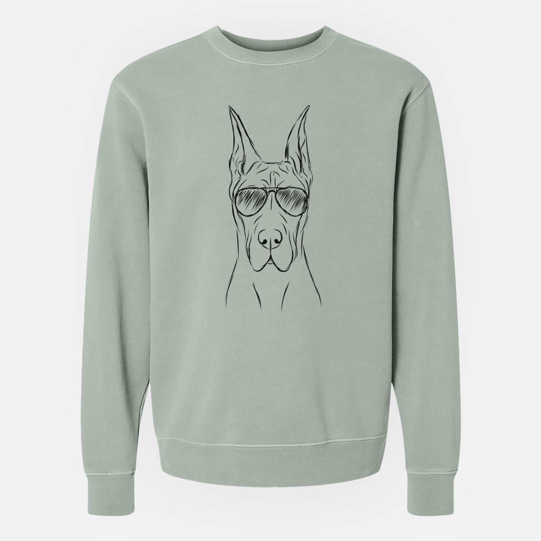 Aviator Jude the Great Dane - Unisex Pigment Dyed Crew Sweatshirt