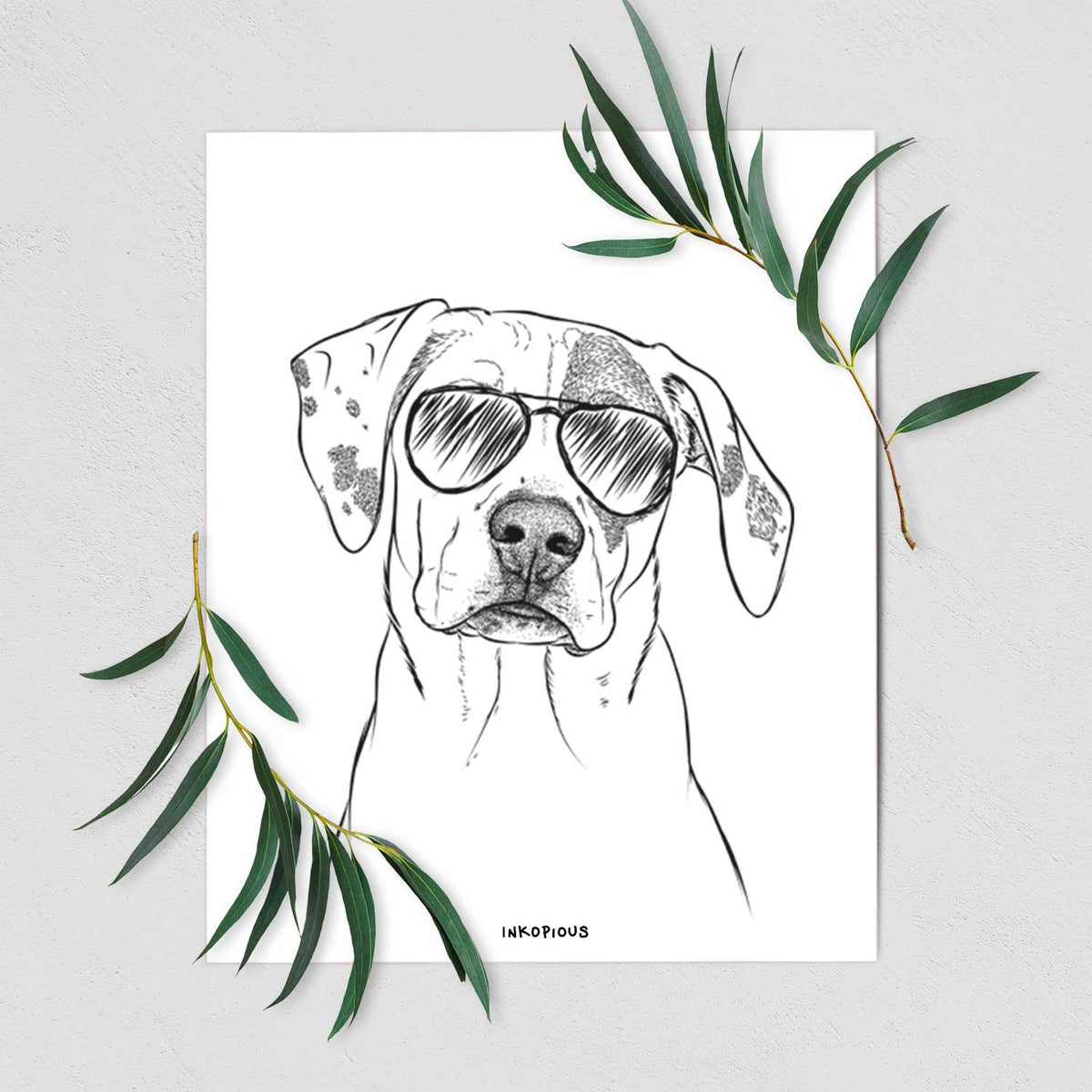 Julio the Dogo Argentino Mix Art Print
