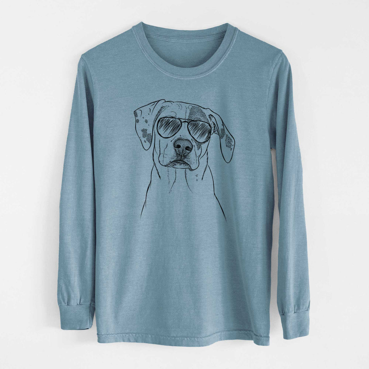 Aviators Julio the Dogo Argentino Mix - Heavyweight 100% Cotton Long Sleeve