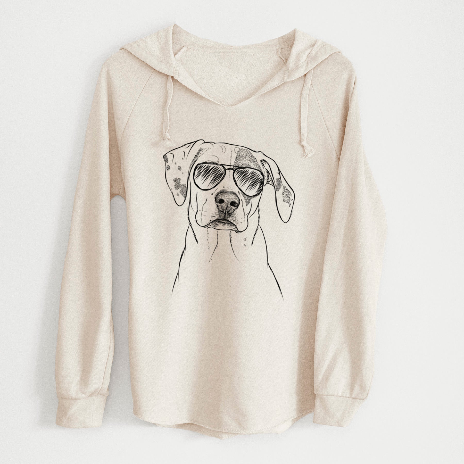 Aviator Julio the Dogo Argentino Mix - Cali Wave Hooded Sweatshirt