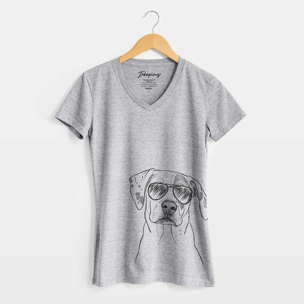 Aviator Julio the Dogo Argentino Mix - Women&#39;s V-neck Shirt