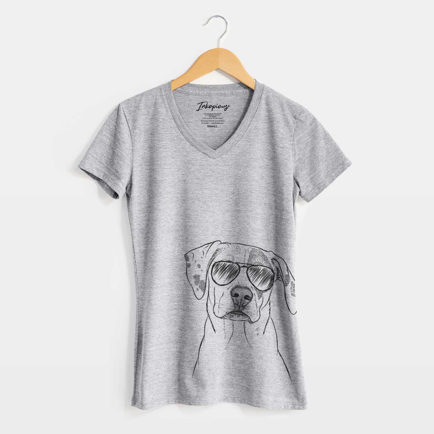 Aviator Julio the Dogo Argentino Mix - Women's V-neck Shirt