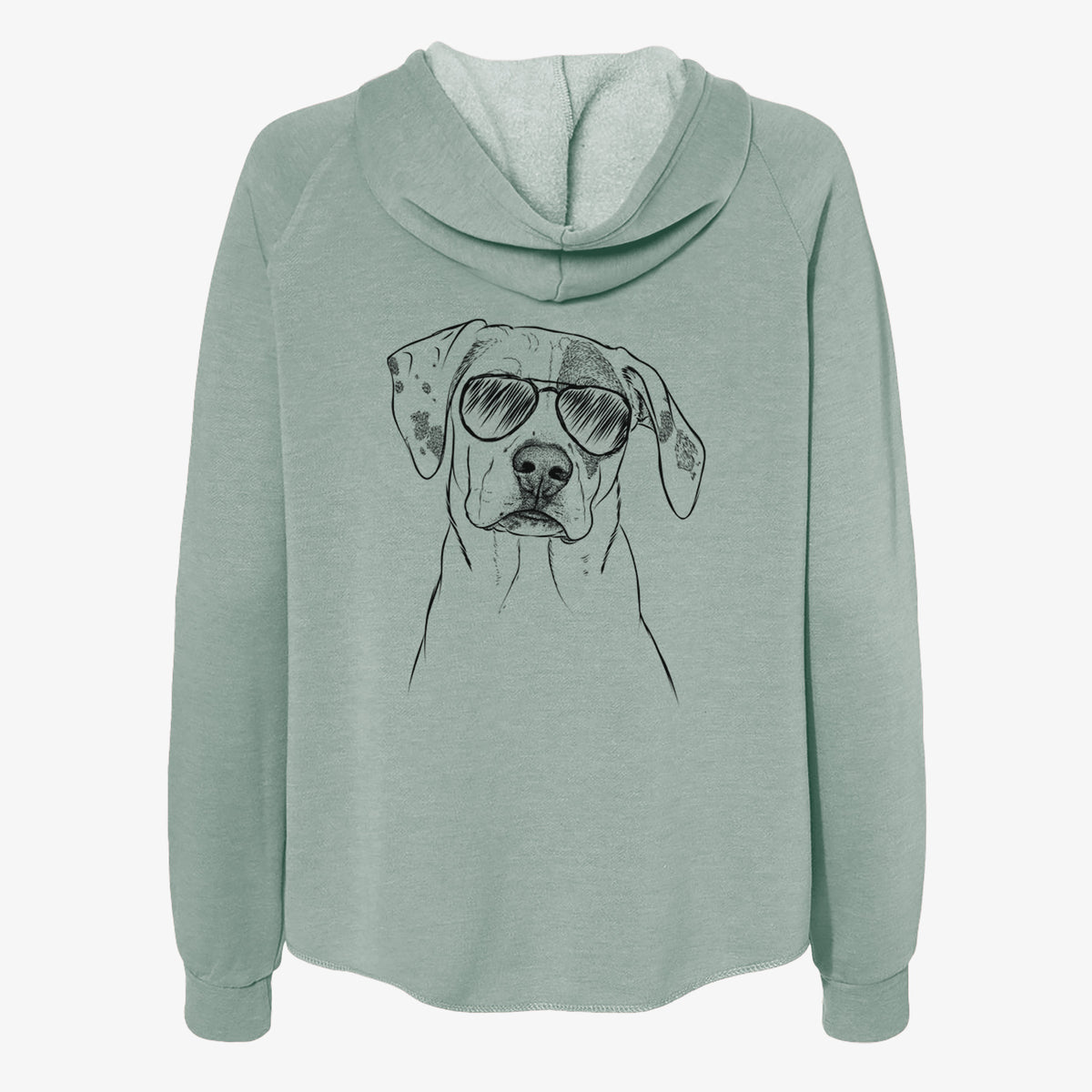 Julio the Dogo Argentino Mix - Women's Cali Wave Zip-Up Sweatshirt