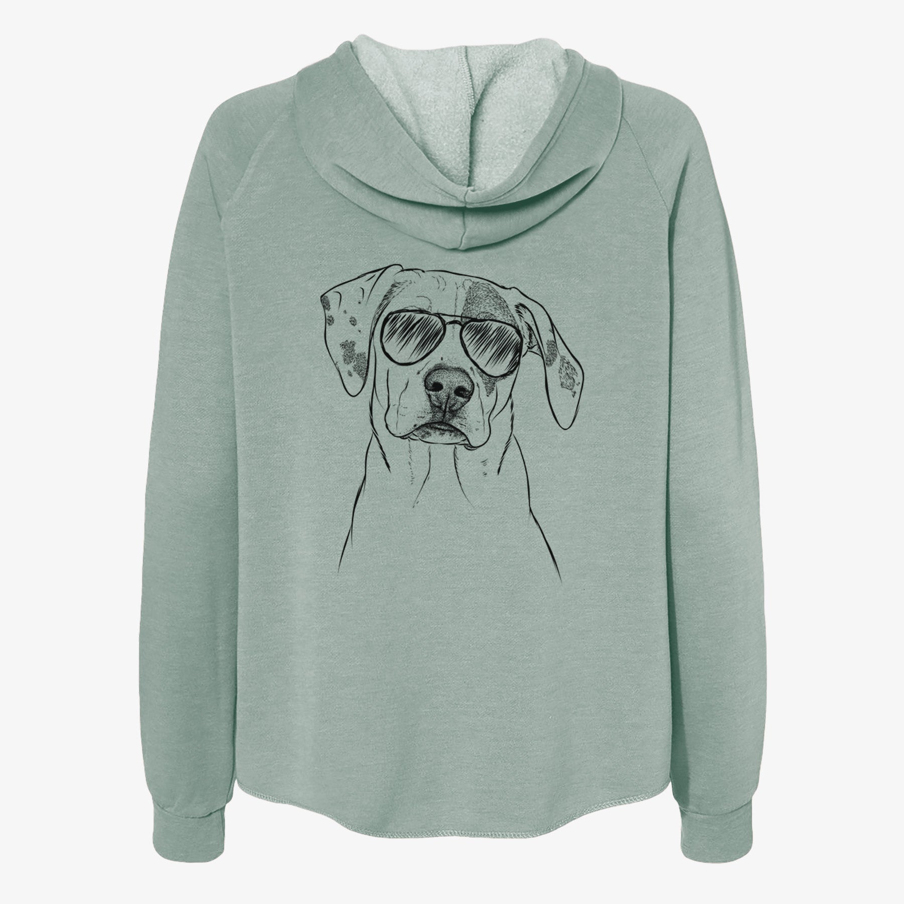 Julio the Dogo Argentino Mix - Women's Cali Wave Zip-Up Sweatshirt