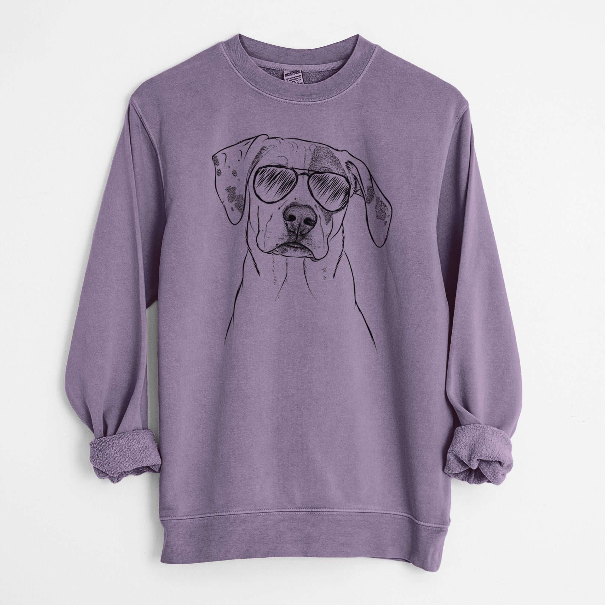 Aviator Julio the Dogo Argentino Mix - Unisex Pigment Dyed Crew Sweatshirt